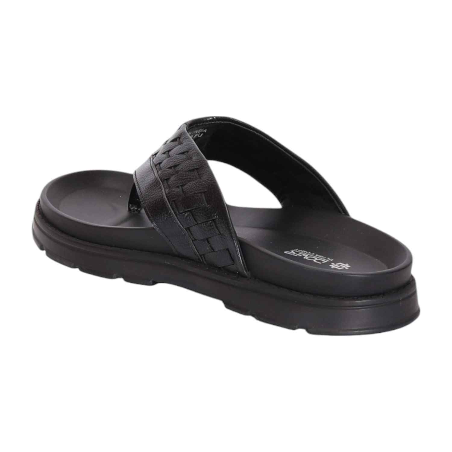 Men Black Thong with Self Design