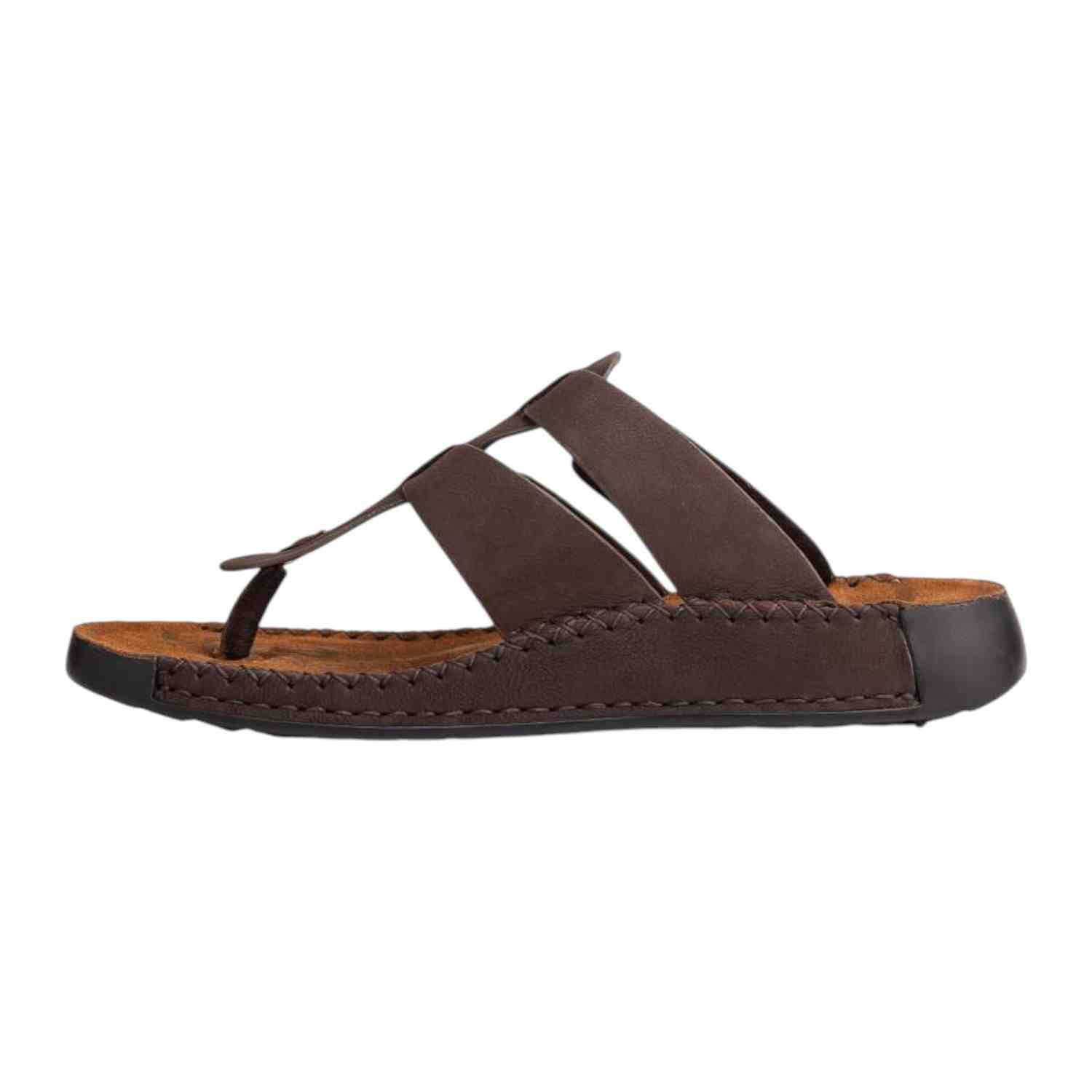 Men's leather Thong Café