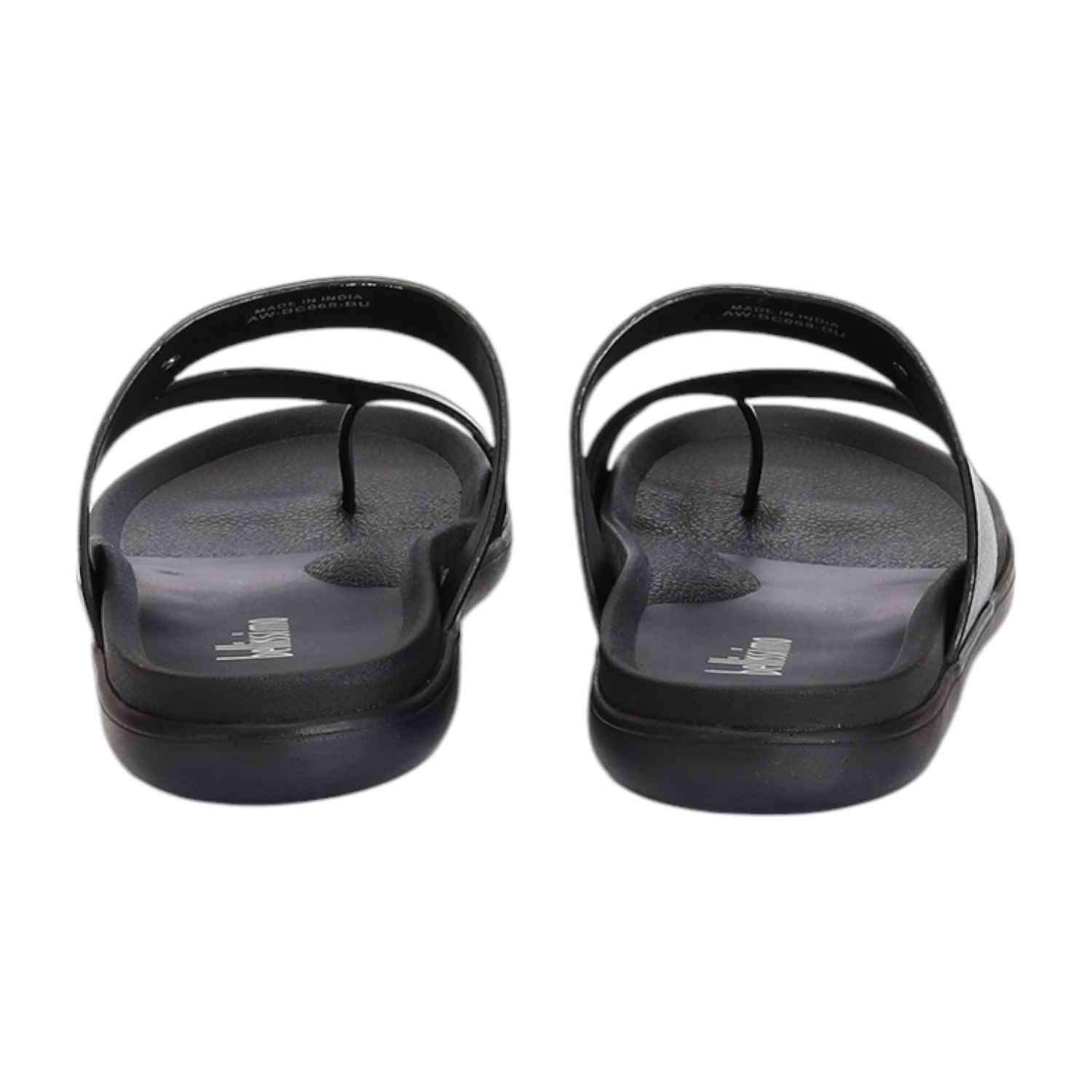 Men Black One-Toe Strap Chappal