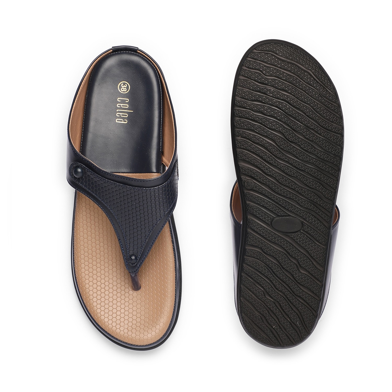 Womens Navy  Casual Flat Sandals