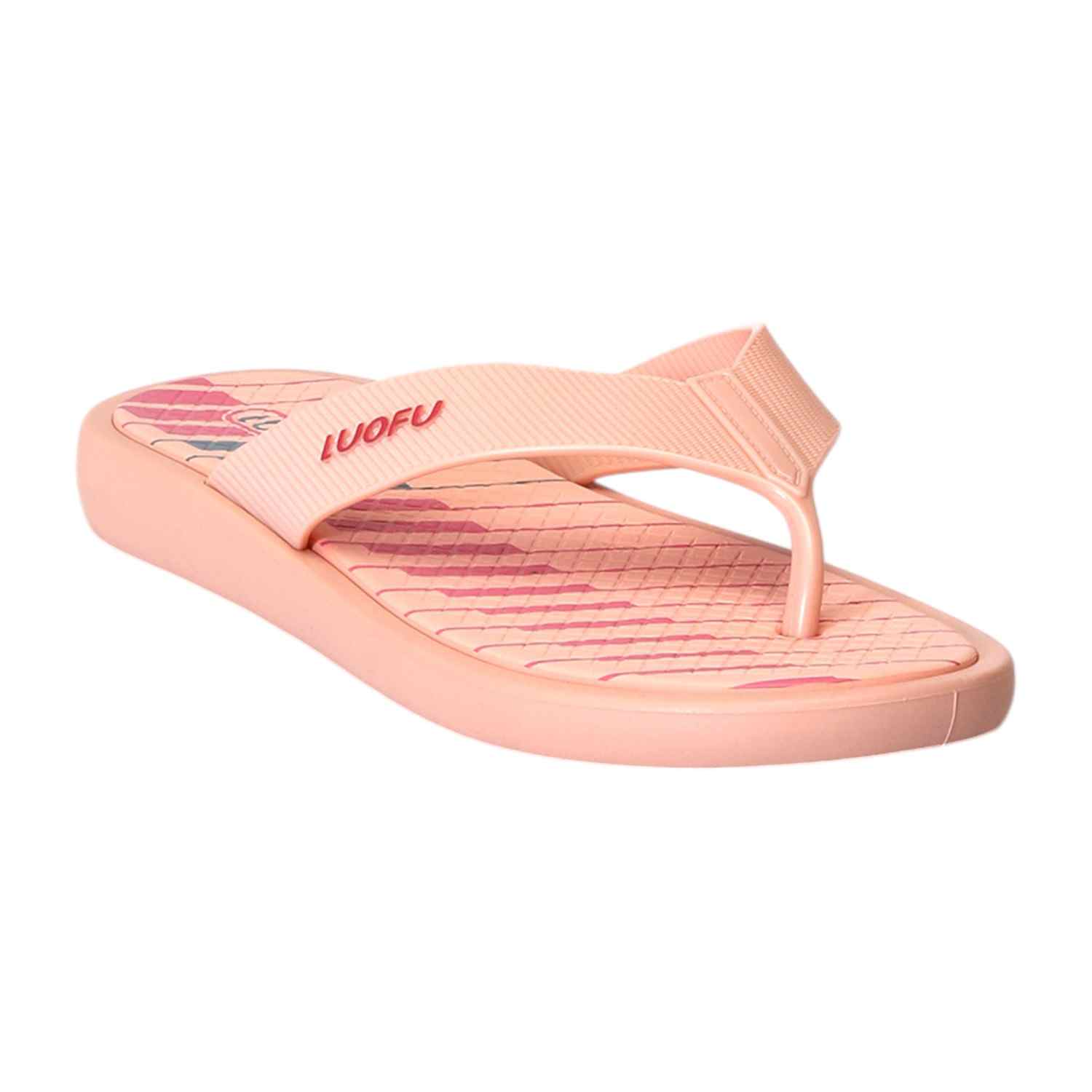 Women Peach Open-Toe Flip Flops