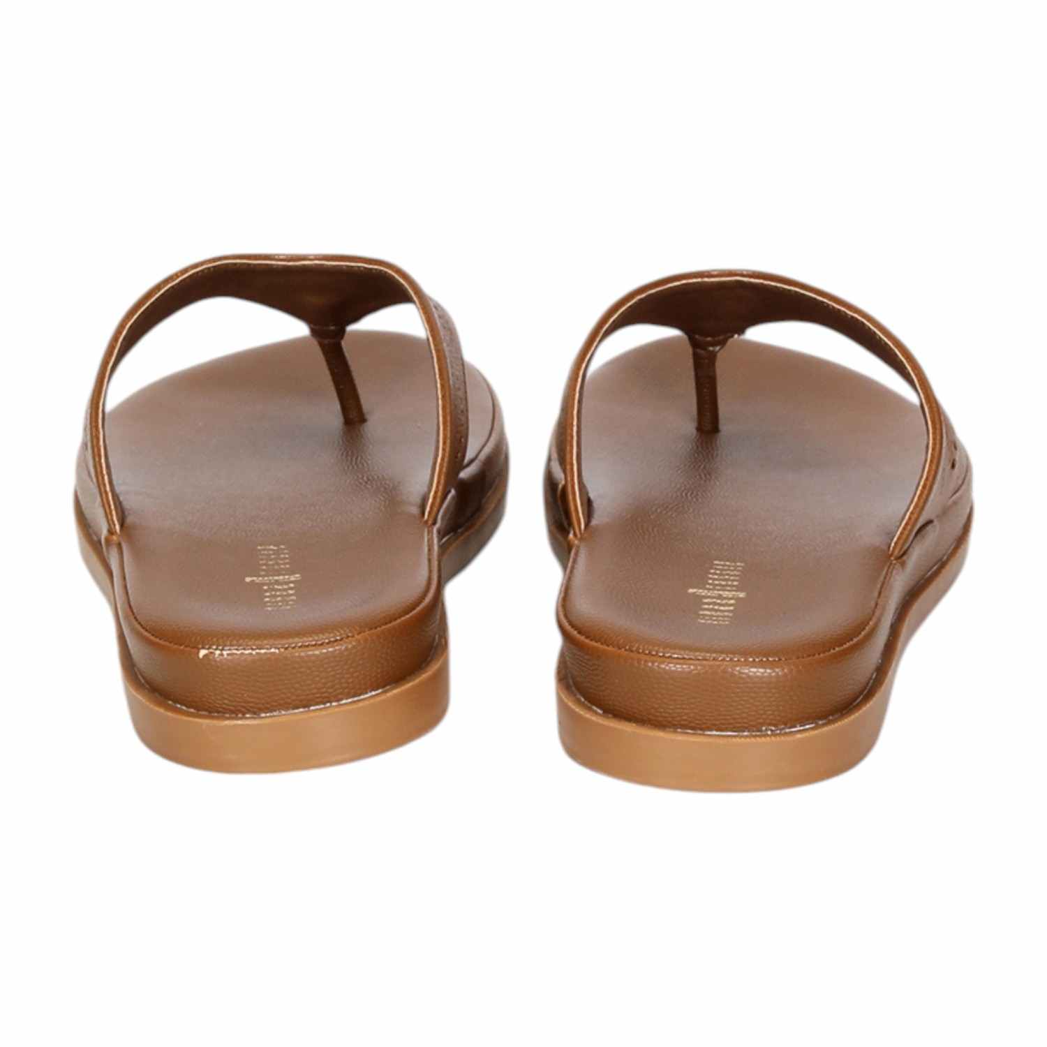 Women Brown Thongs with Self Design