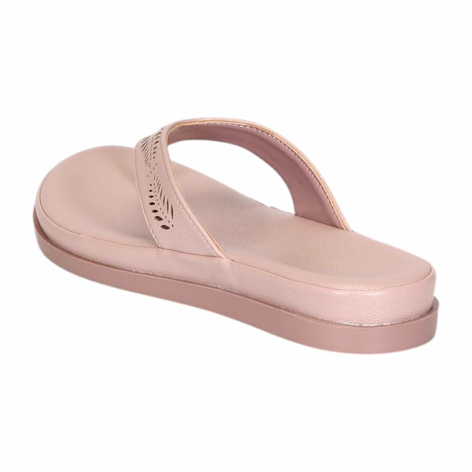 Women Peach Thongs with Self Design