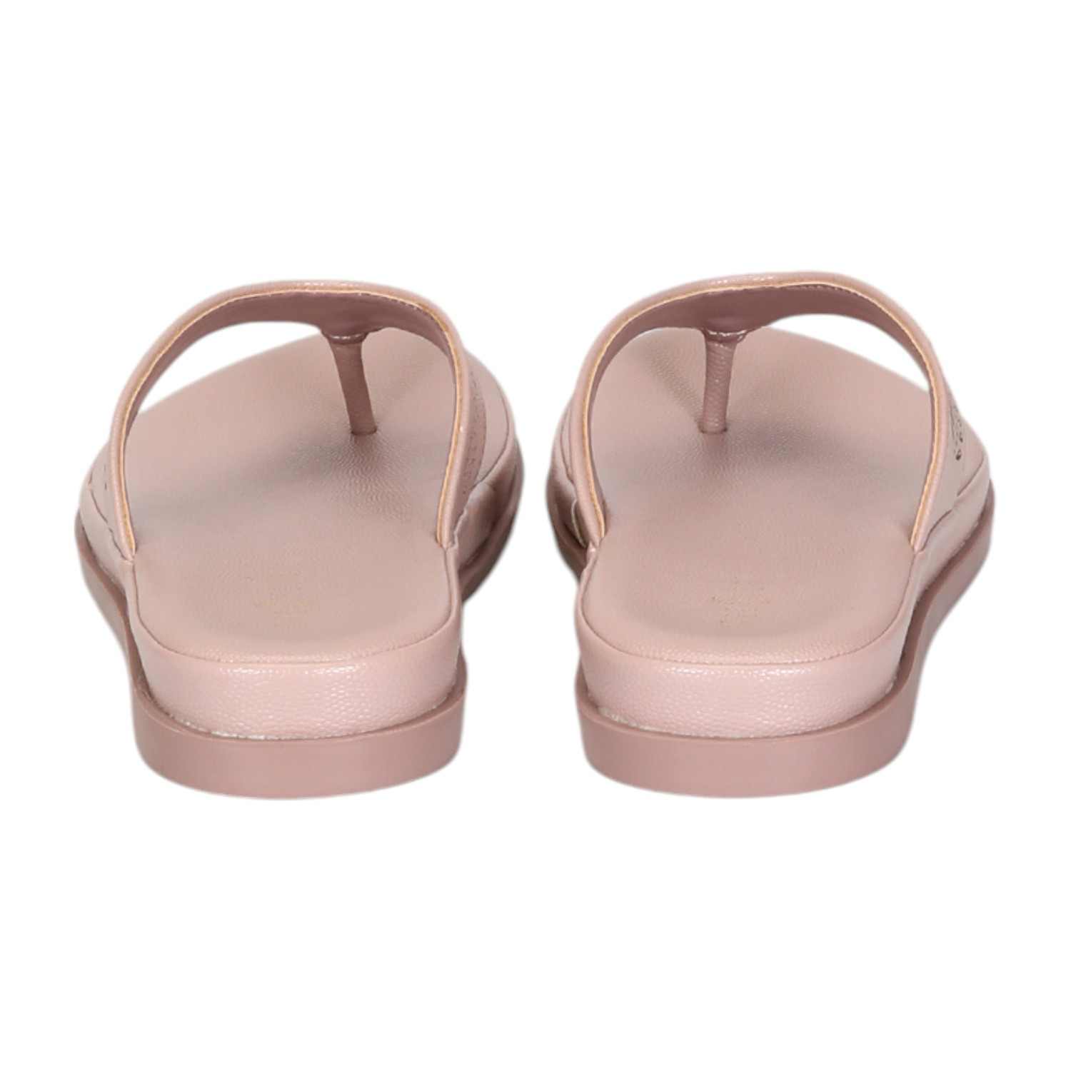 Women Peach Thongs with Self Design