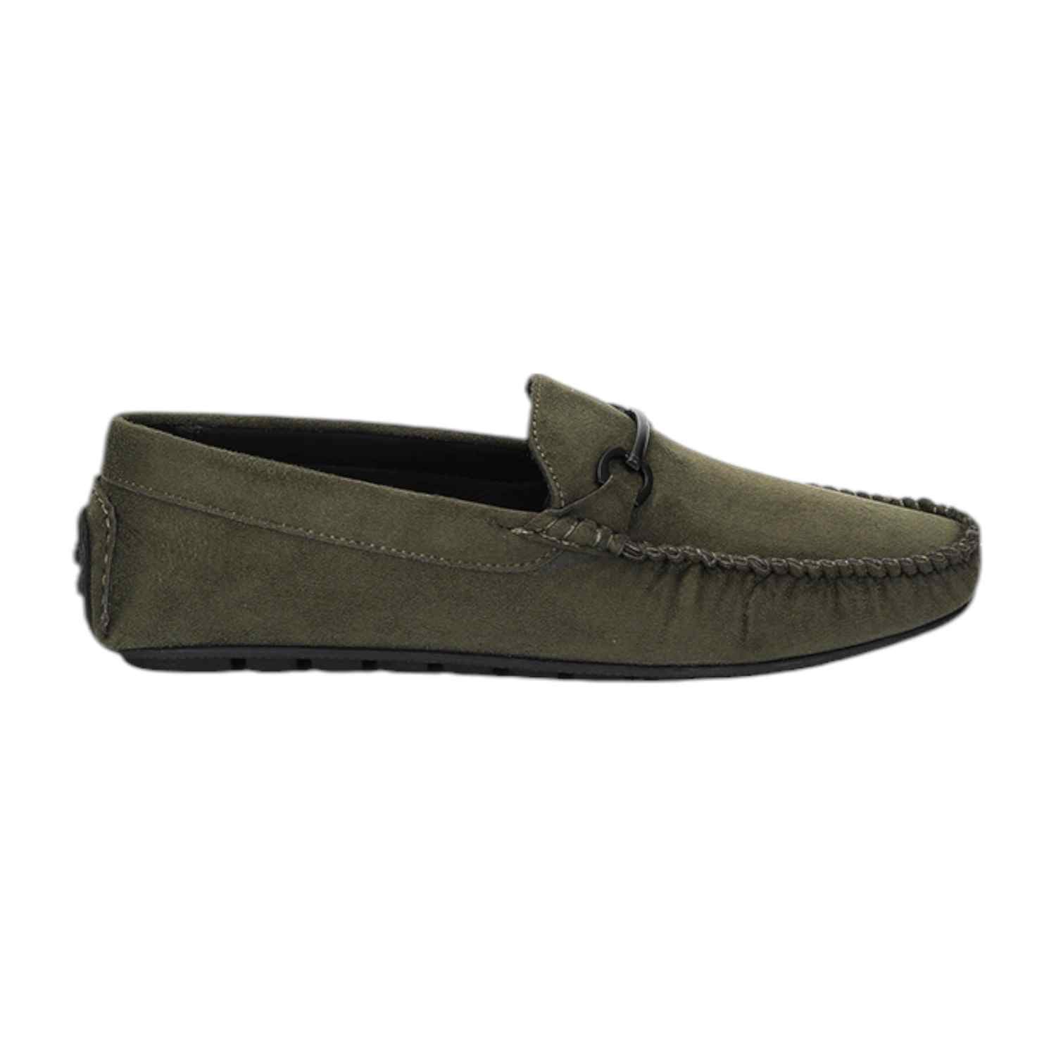 Men Casual Shoes Olive Slip On