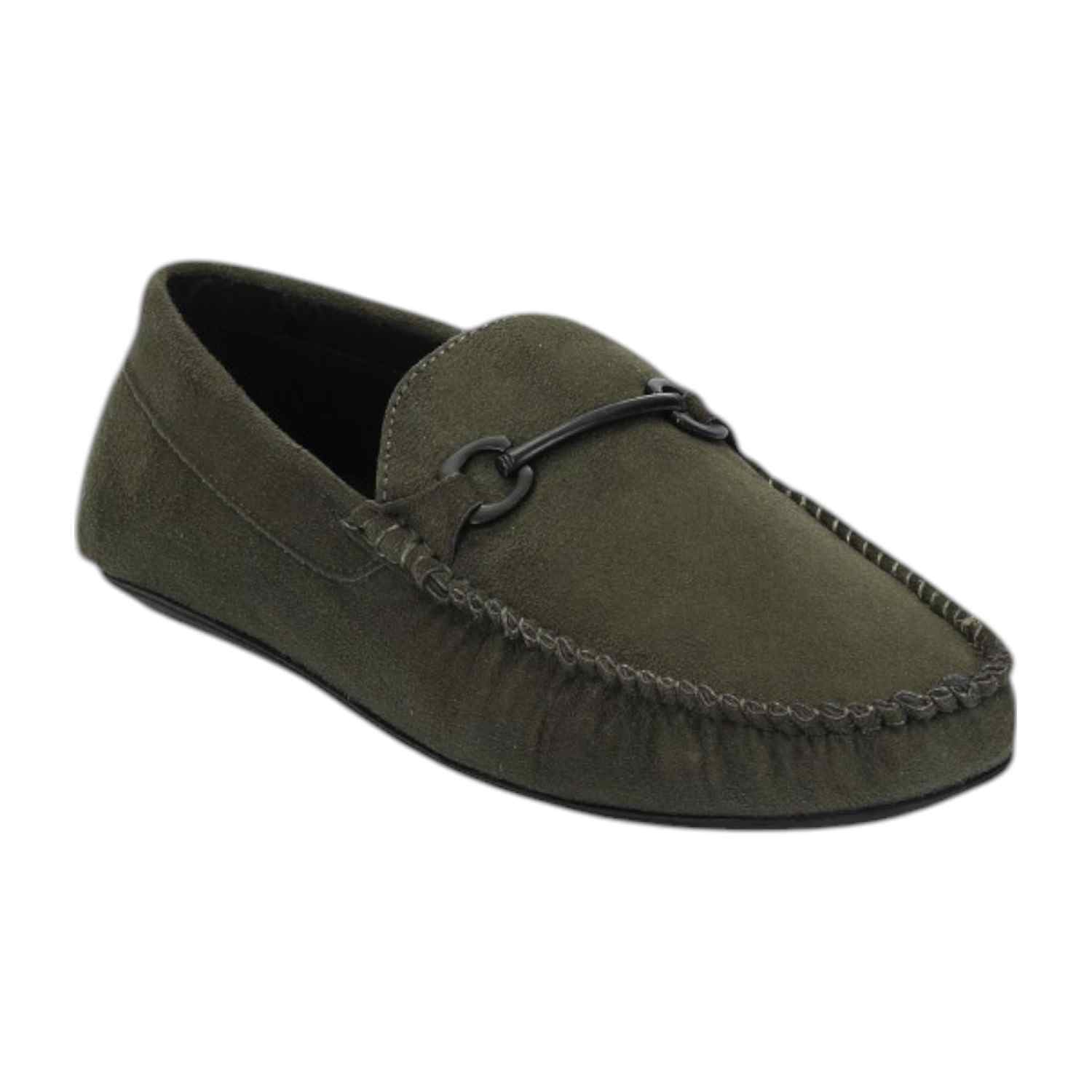 Men Casual Shoes Olive Slip On