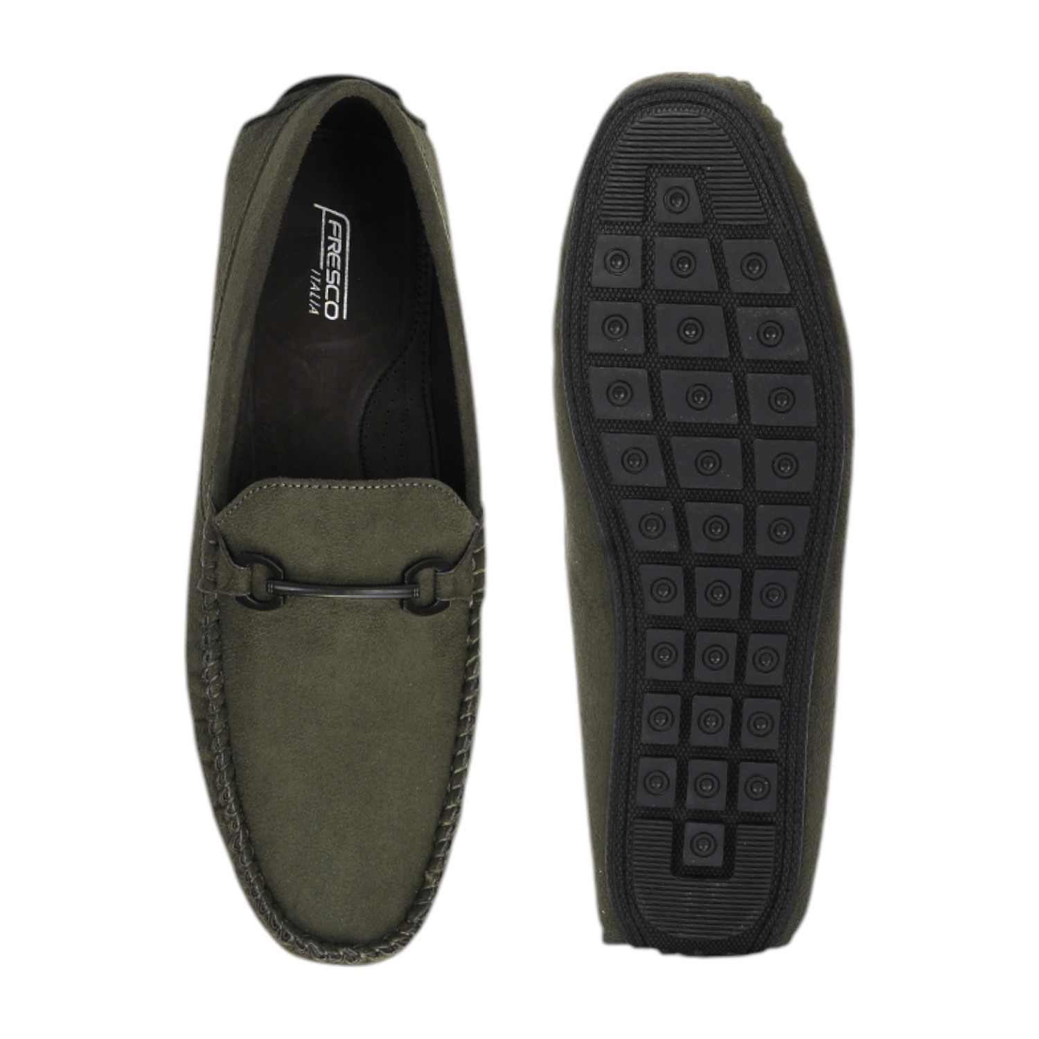 Men Casual Shoes Olive Slip On