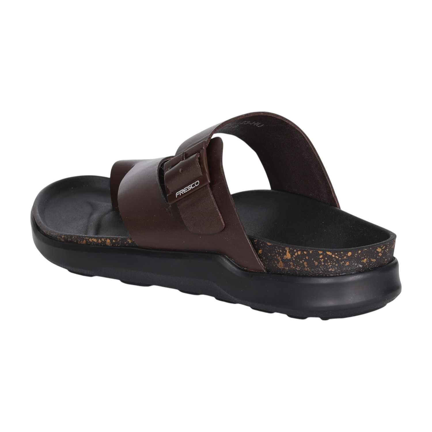 Men Brown Toe-Loop Adjustable Sandal