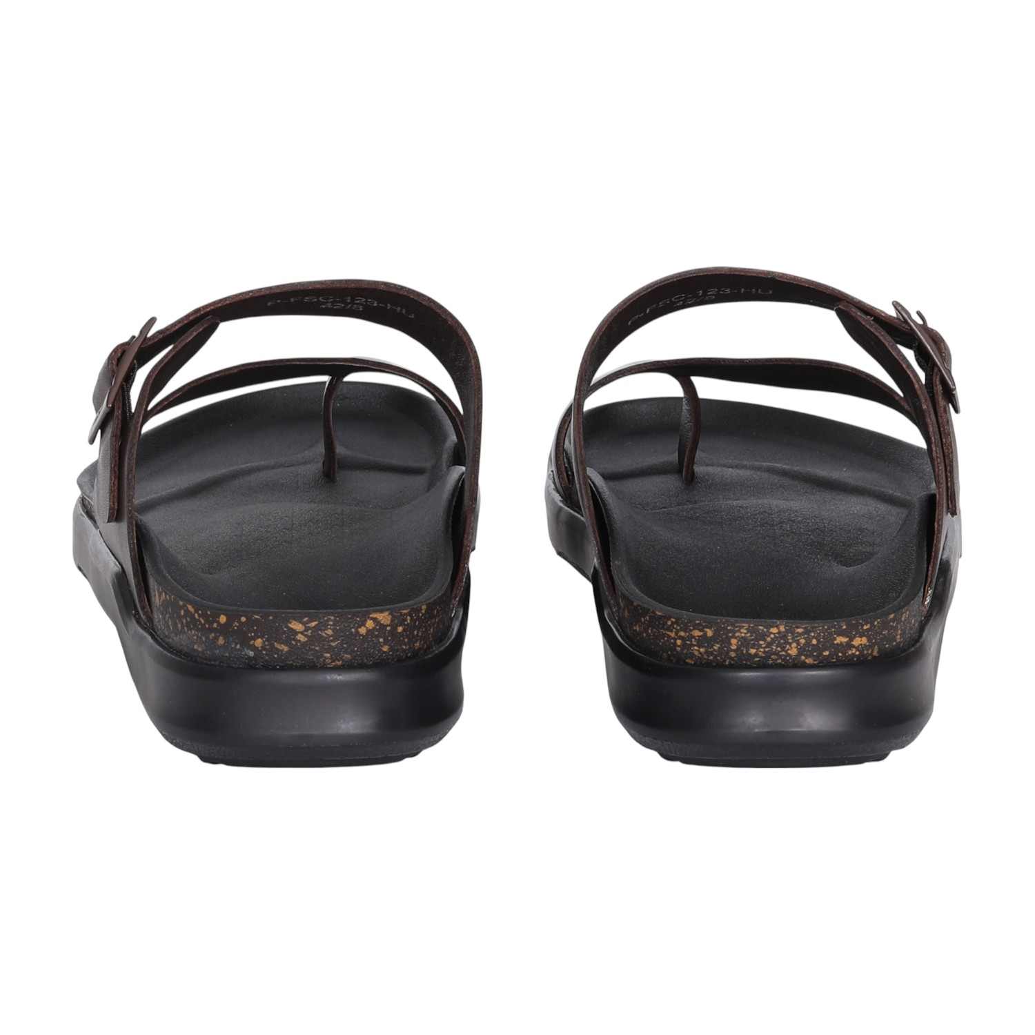 Men Brown Toe-Loop Adjustable Sandal