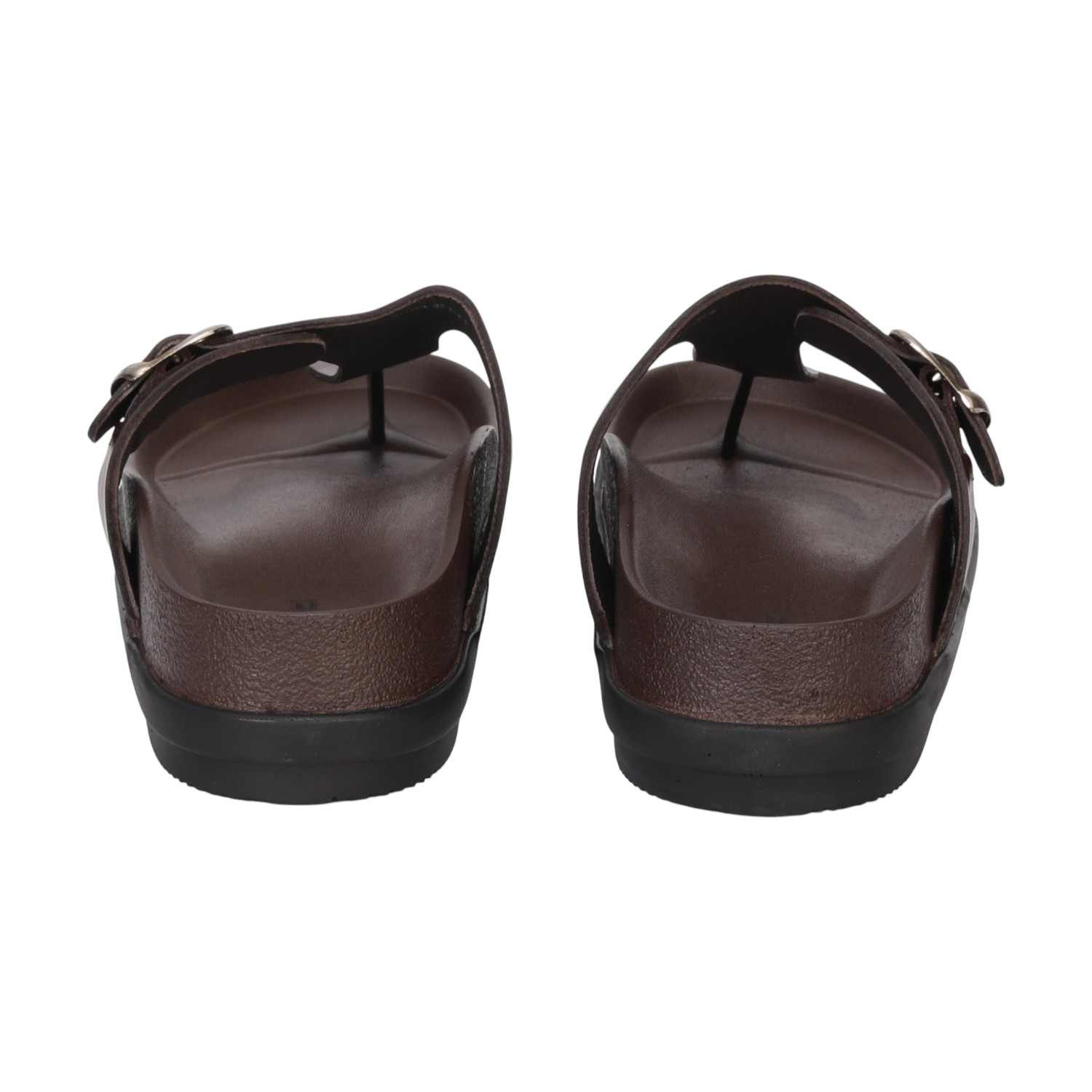 Men Brown Buckle Strap Casual Chappal