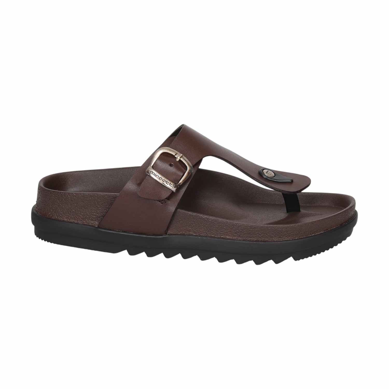Men Brown Buckle Strap Casual Chappal