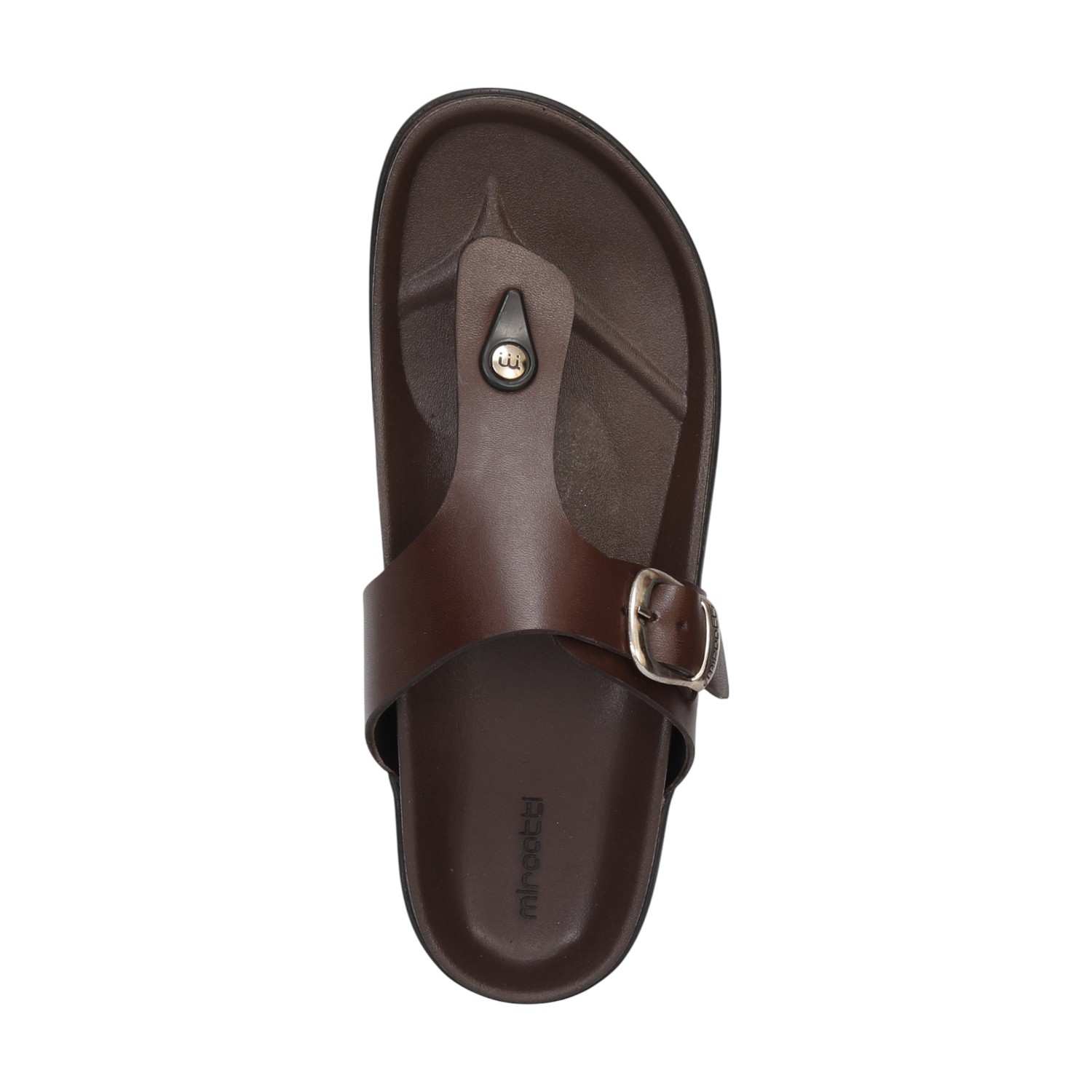 Men Brown Buckle Strap Casual Chappal