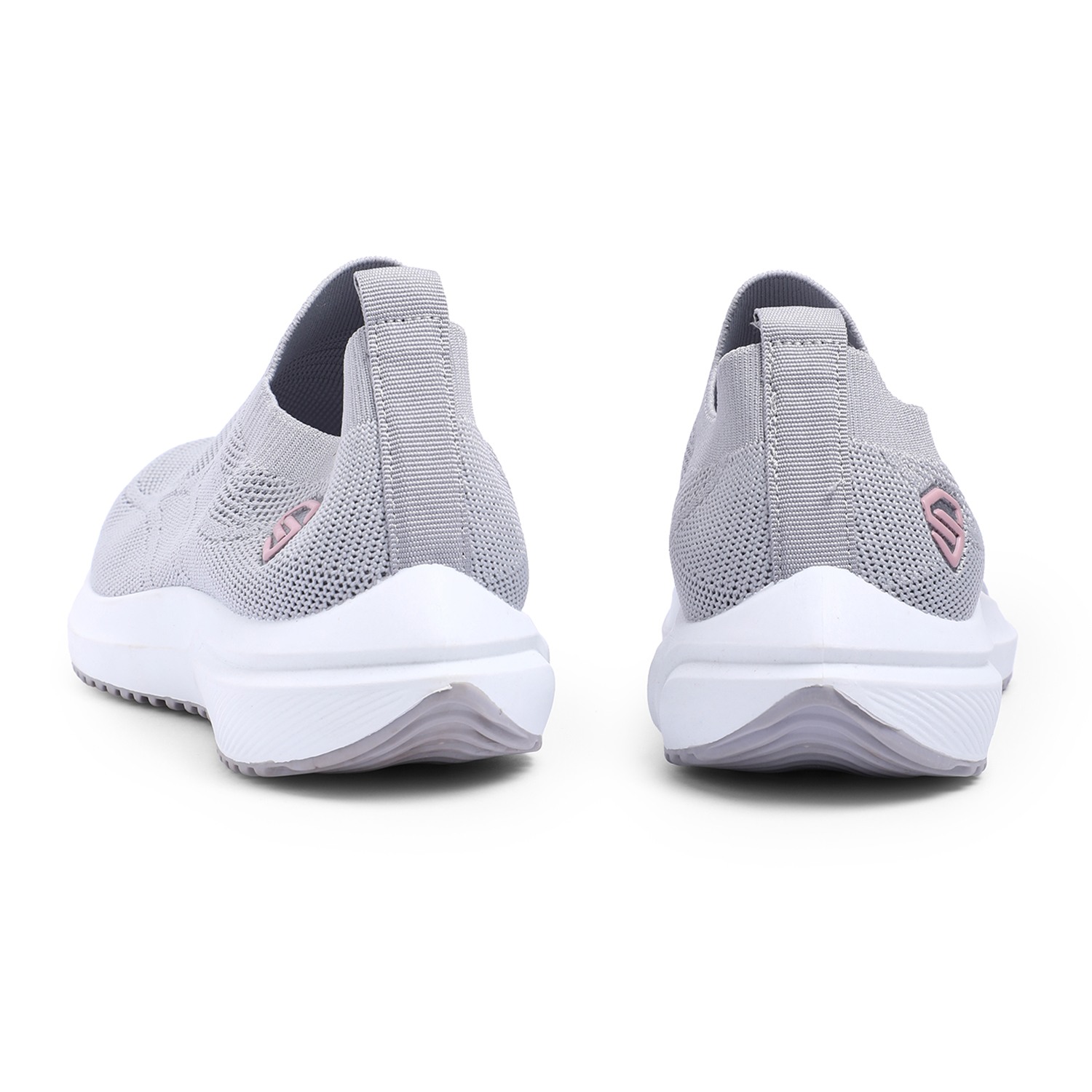 Women Grey Slip-On Sneakers with Breathable Knit Design