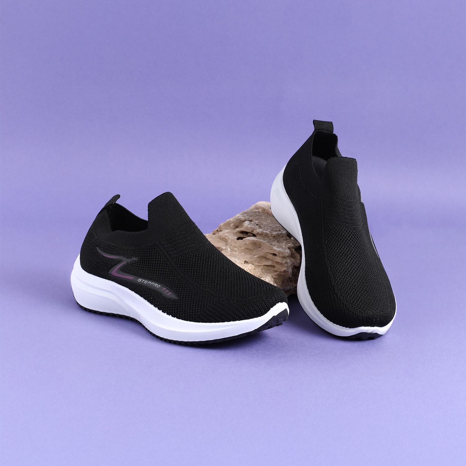 Black Performance Slip-Ons for Women