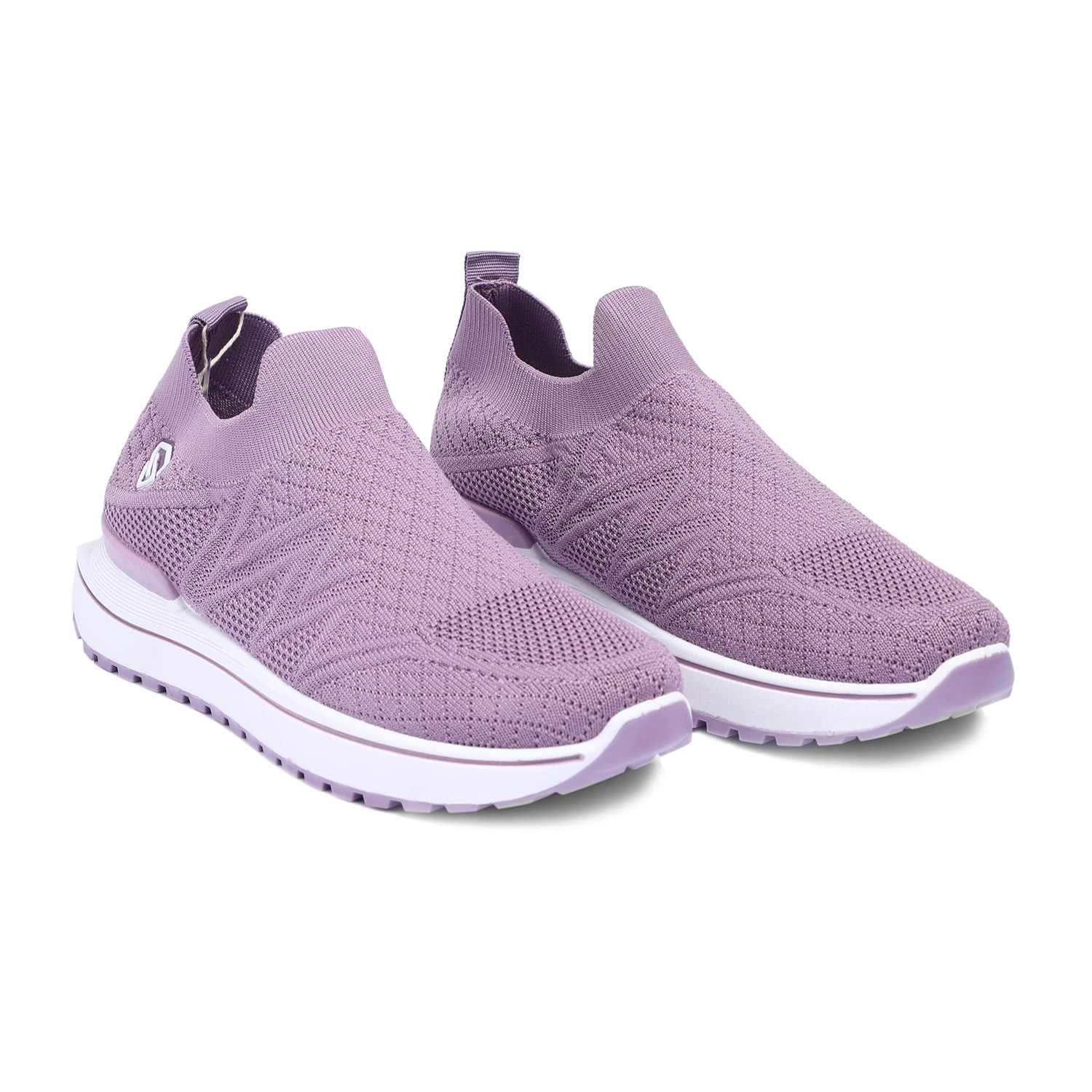 Women Purple Slip-On Sneakers with Breathable Knit Design