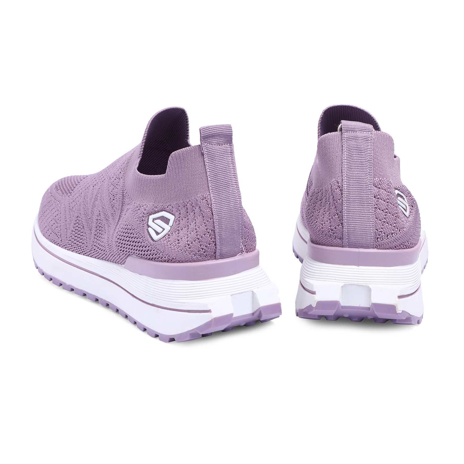Women Purple Slip-On Sneakers with Breathable Knit Design