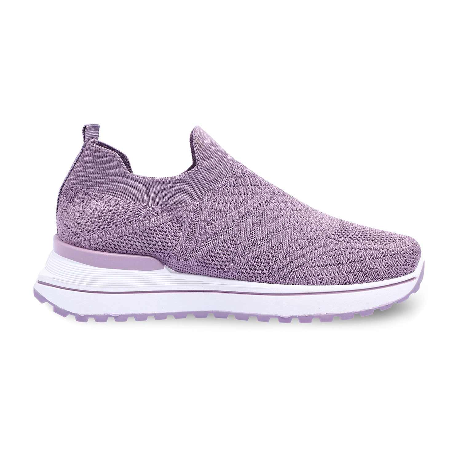 Women Purple Slip-On Sneakers with Breathable Knit Design