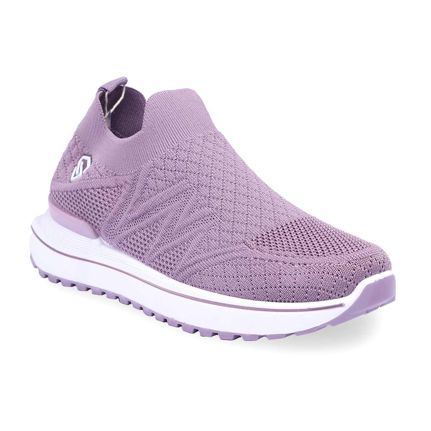 Women Purple Slip-On Sneakers with Breathable Knit Design
