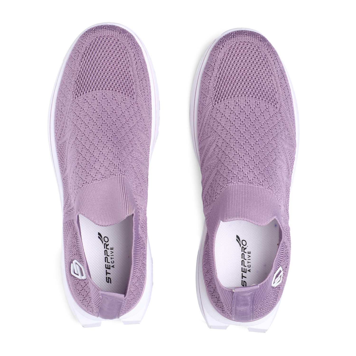 Women Purple Slip-On Sneakers with Breathable Knit Design