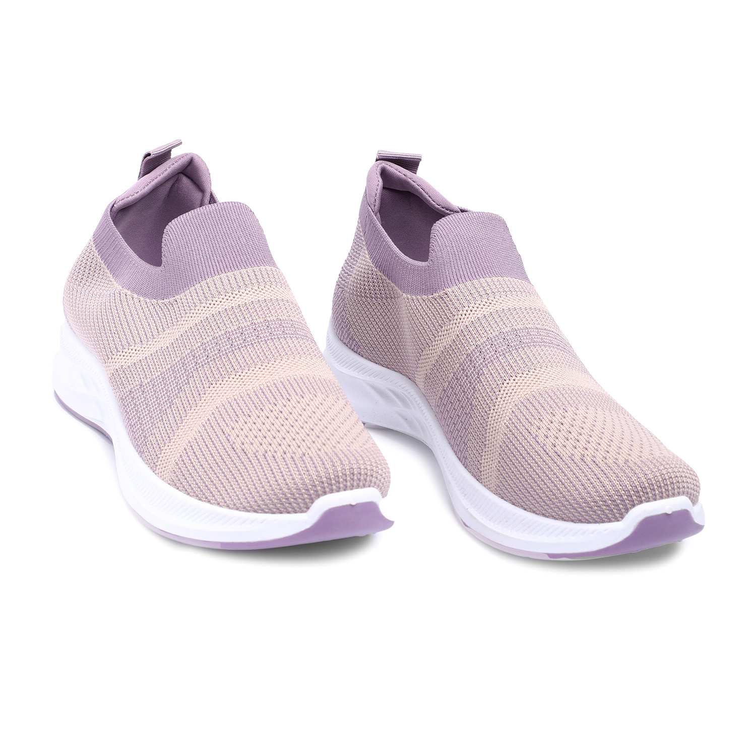 Women Purple Slip-On Sneakers with Breathable Knit Design