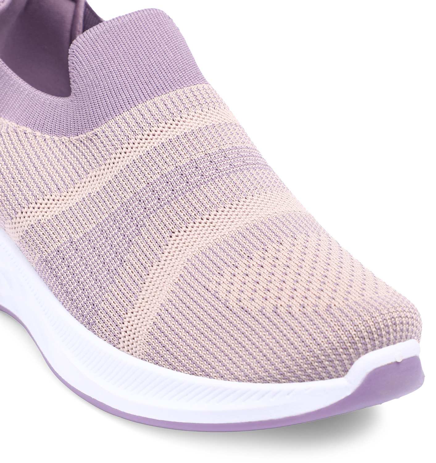 Women Purple Slip-On Sneakers with Breathable Knit Design