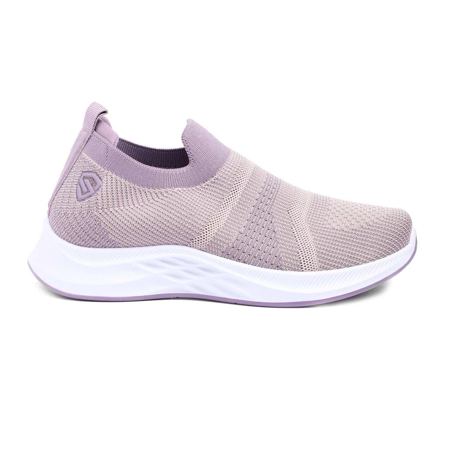 Women Purple Slip-On Sneakers with Breathable Knit Design