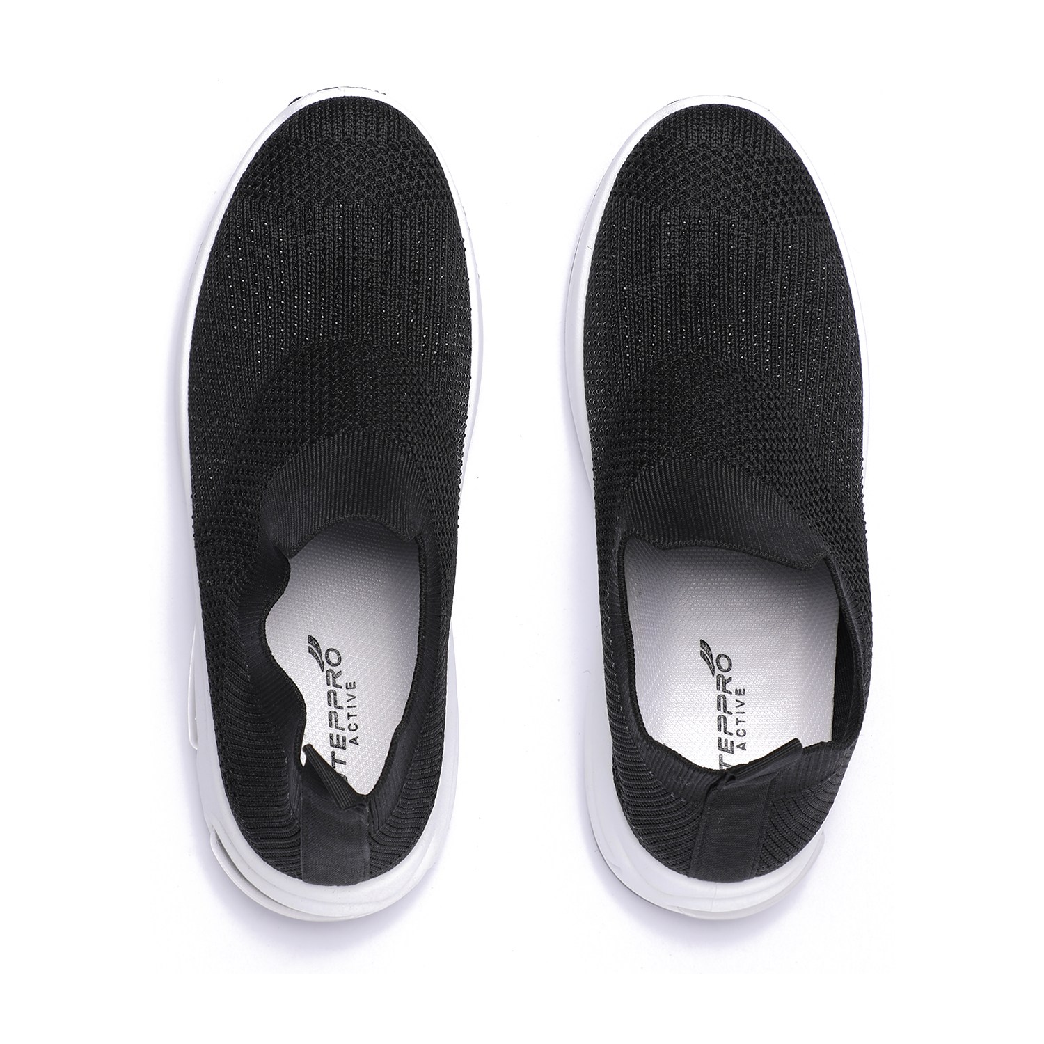 Women Breathable Slip-On Knit Sneakers Black