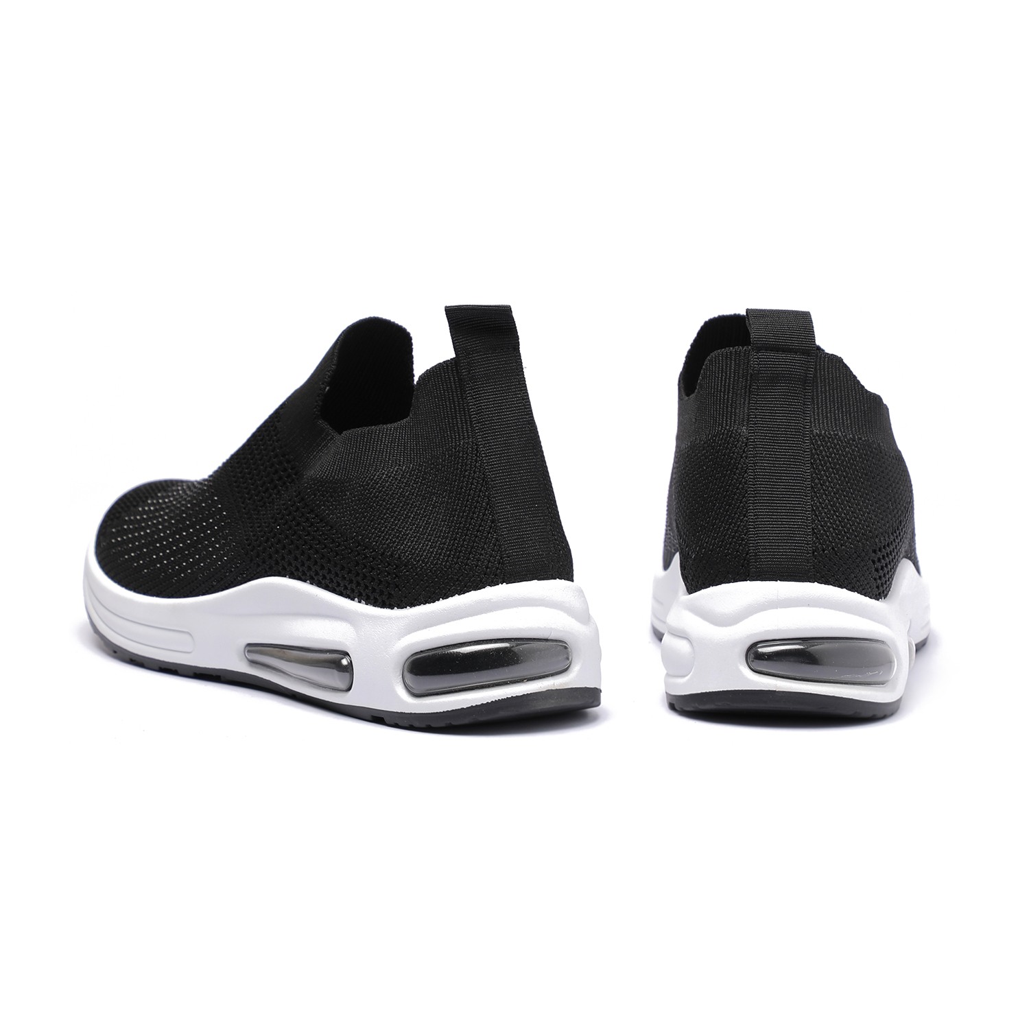 Women Breathable Slip-On Knit Sneakers Black