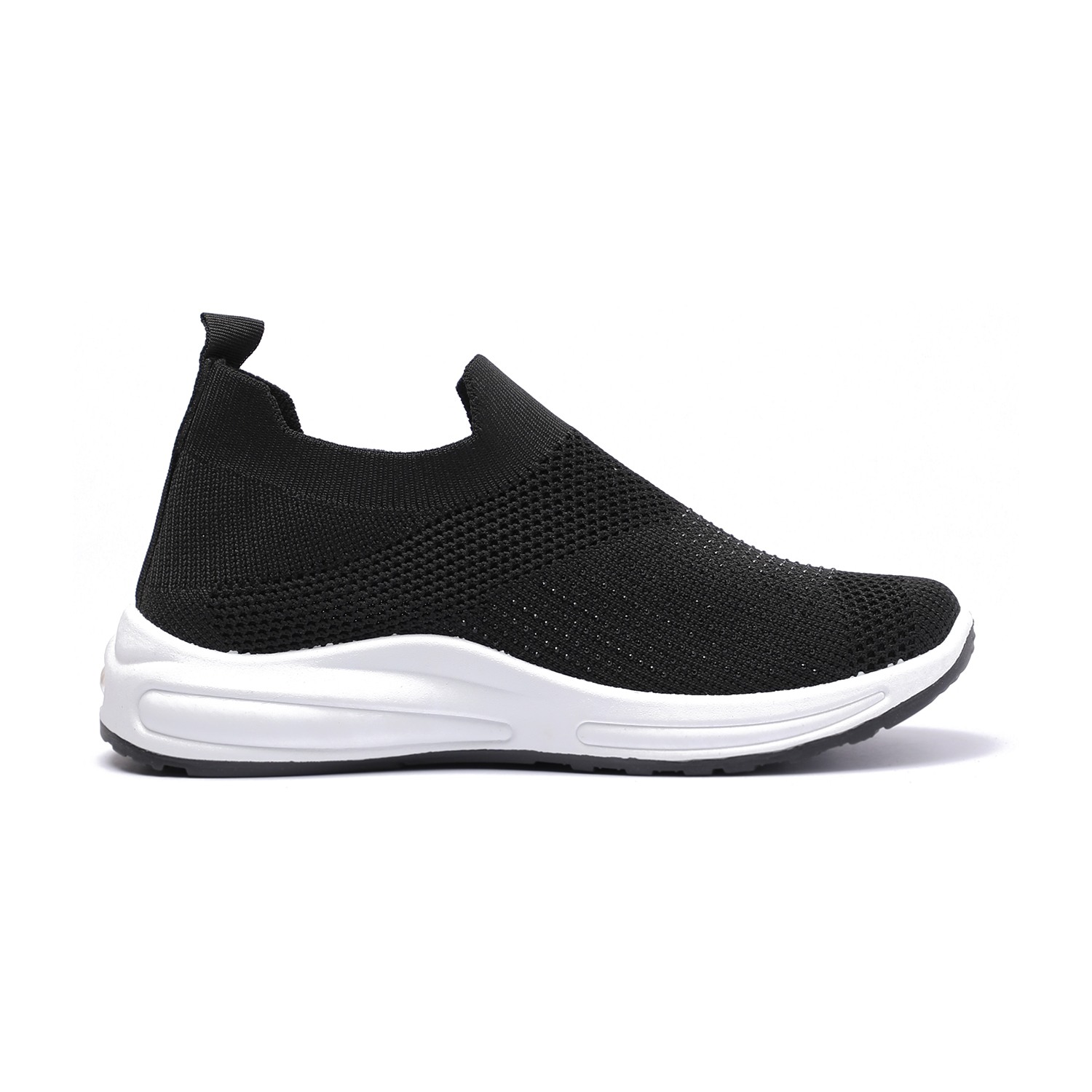 Women Breathable Slip-On Knit Sneakers Black