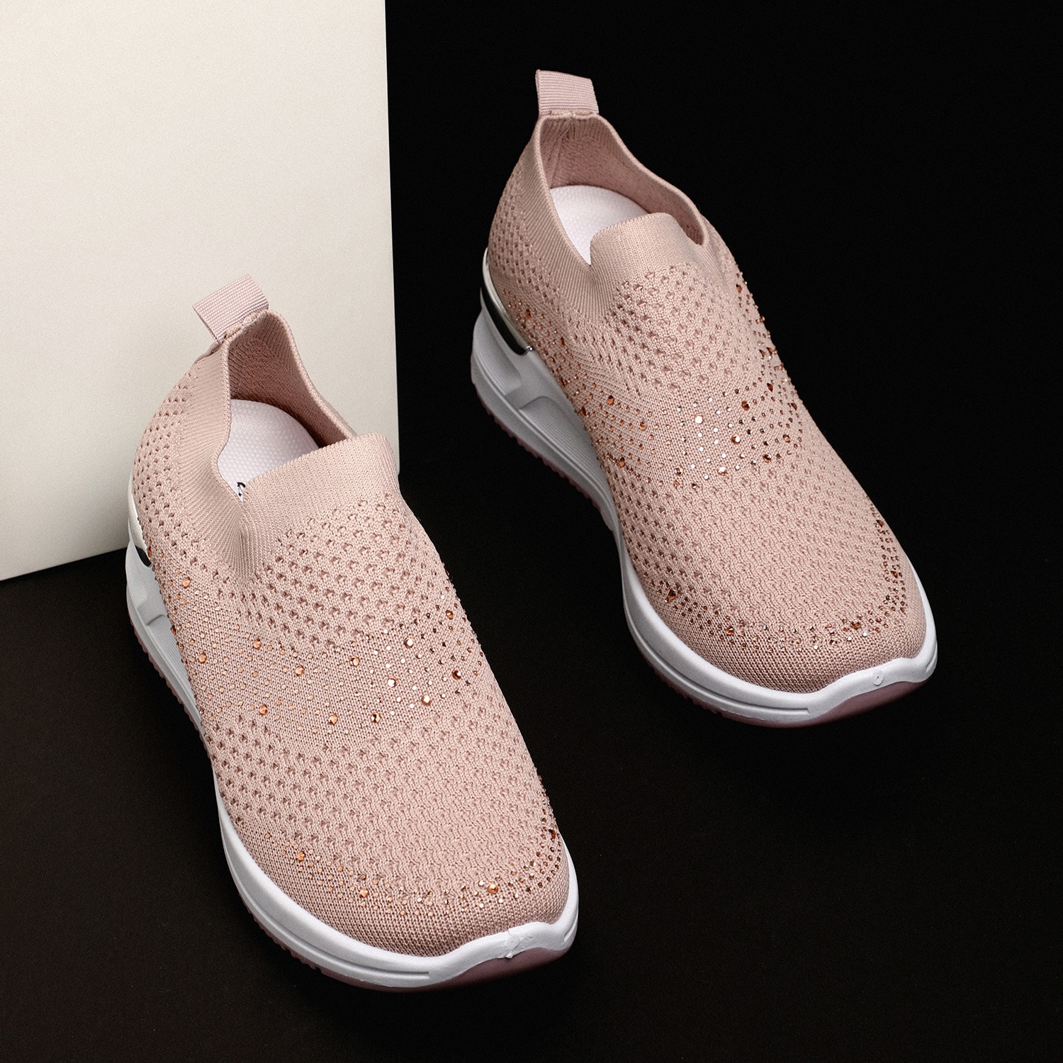 Women Nude Pink Sneakers