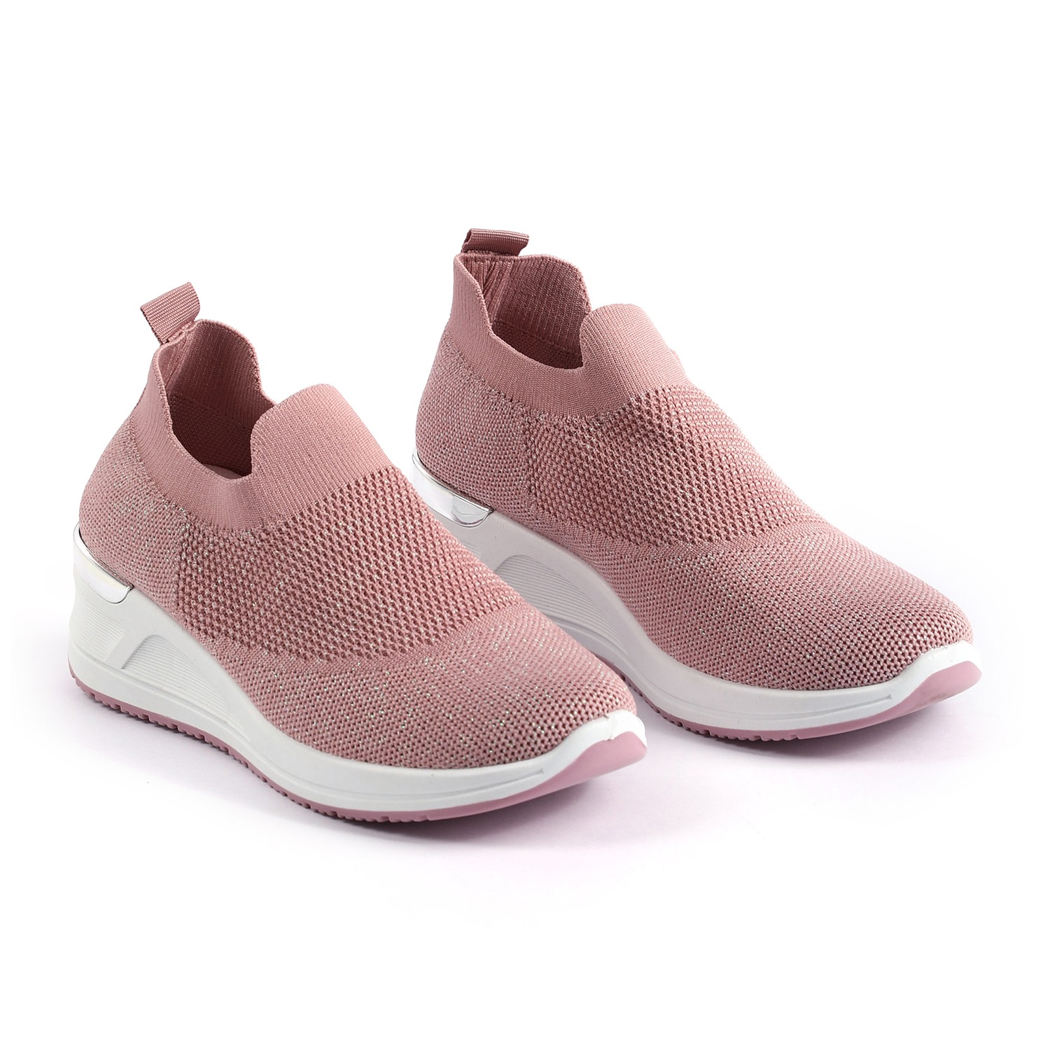 Blush Pink Metal Accent Sneakers for Women