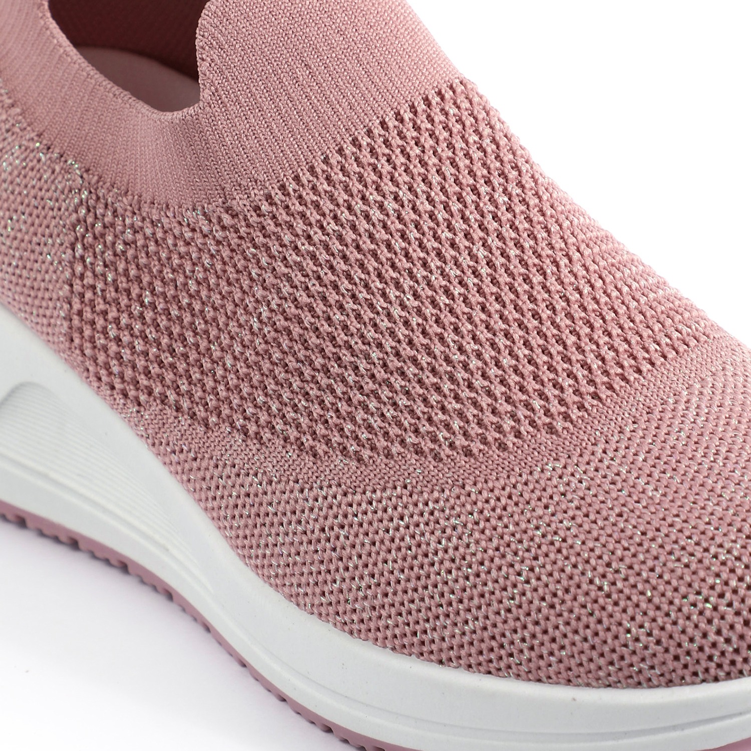 Blush Pink Metal Accent Sneakers for Women