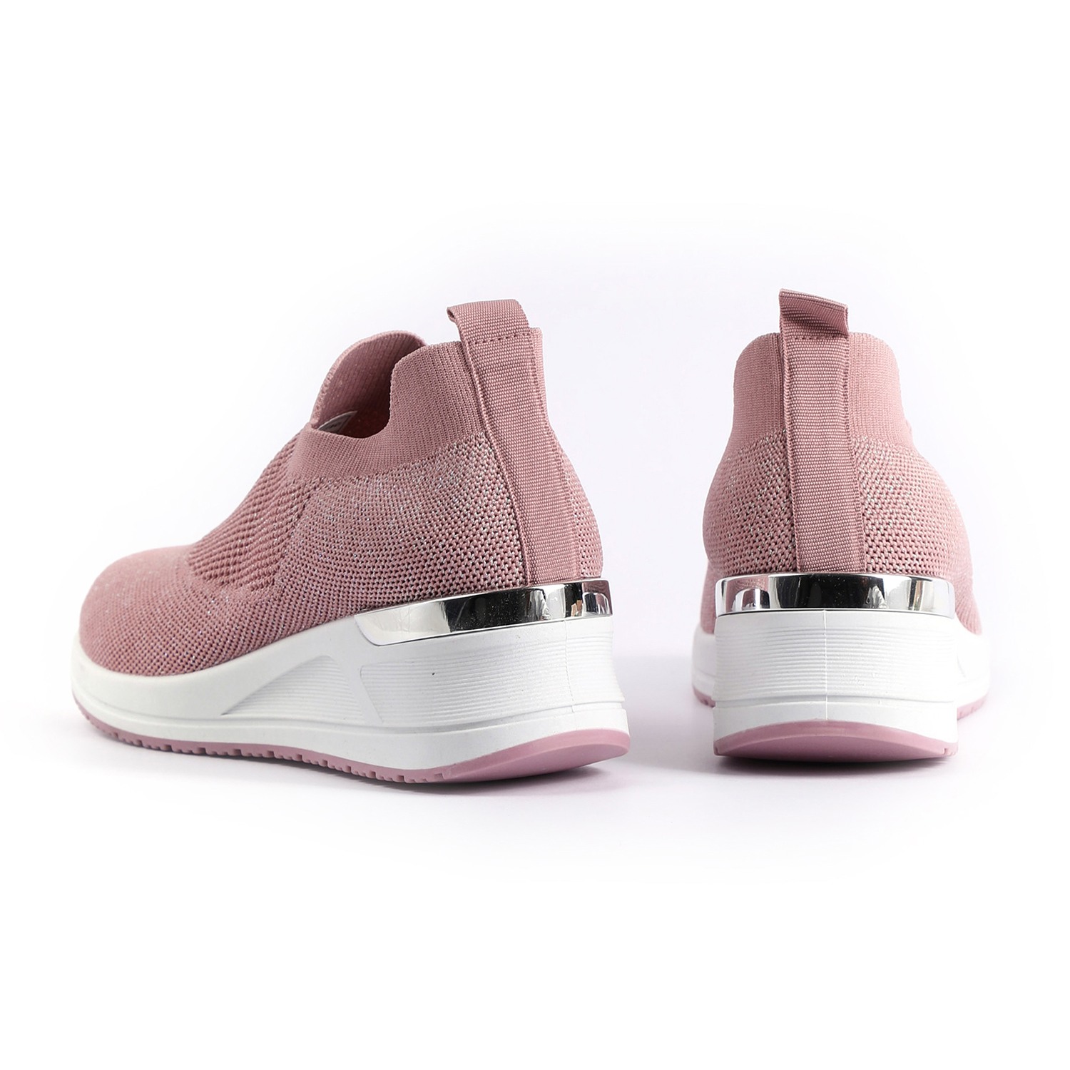 Blush Pink Metal Accent Sneakers for Women