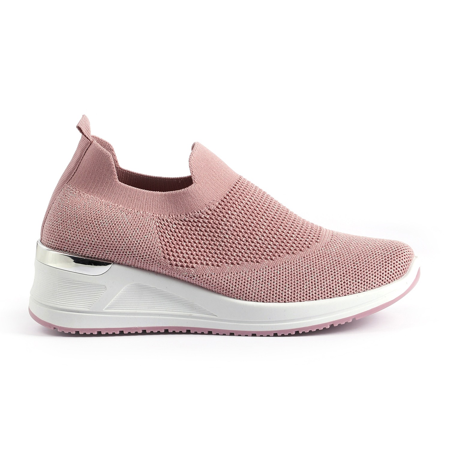 Blush Pink Metal Accent Sneakers for Women
