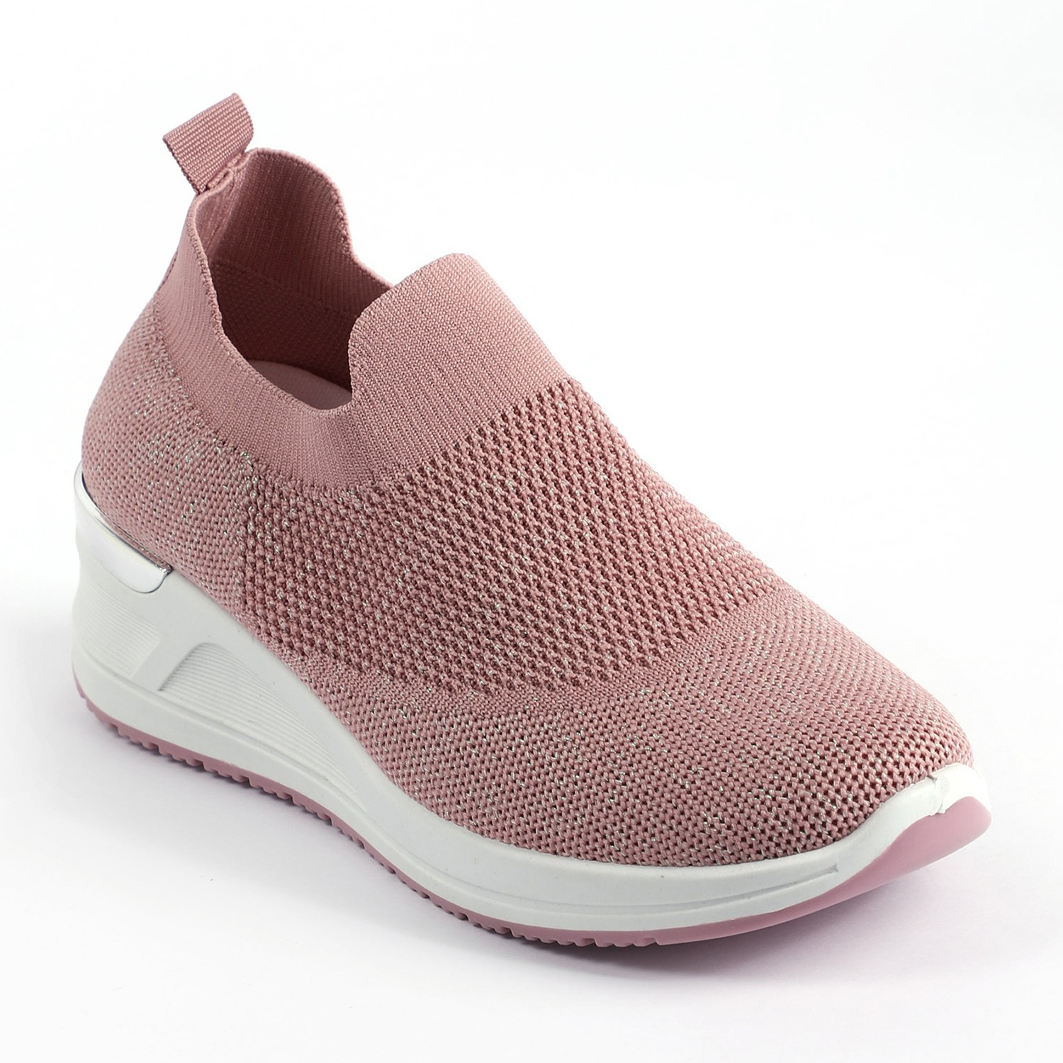 Blush Pink Metal Accent Sneakers for Women