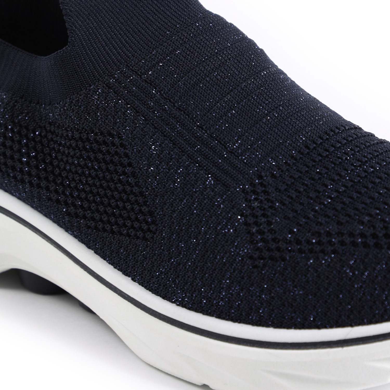 Navy Glitter Cushioned Go-Walkers for Women