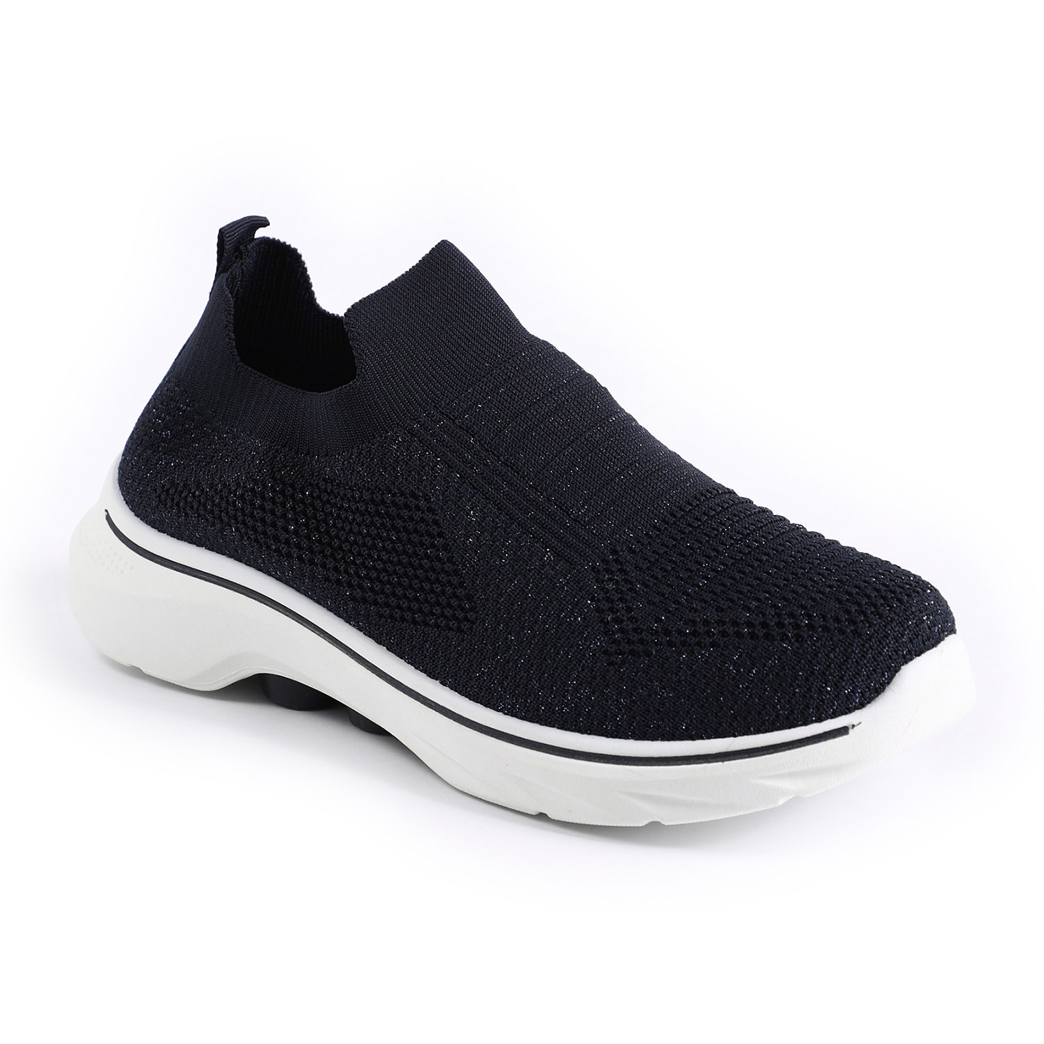 Navy Glitter Cushioned Go-Walkers for Women