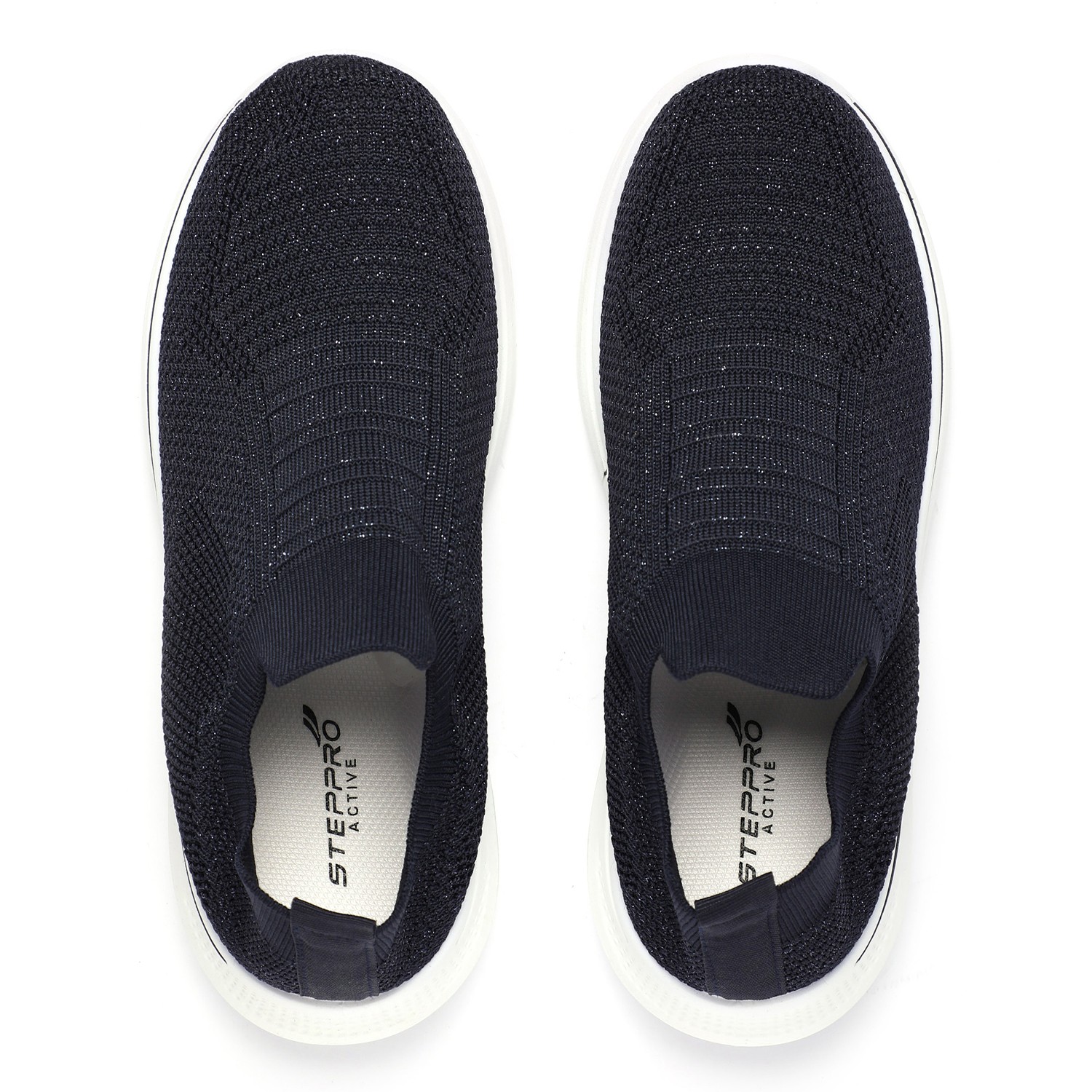 Navy Glitter Cushioned Go-Walkers for Women