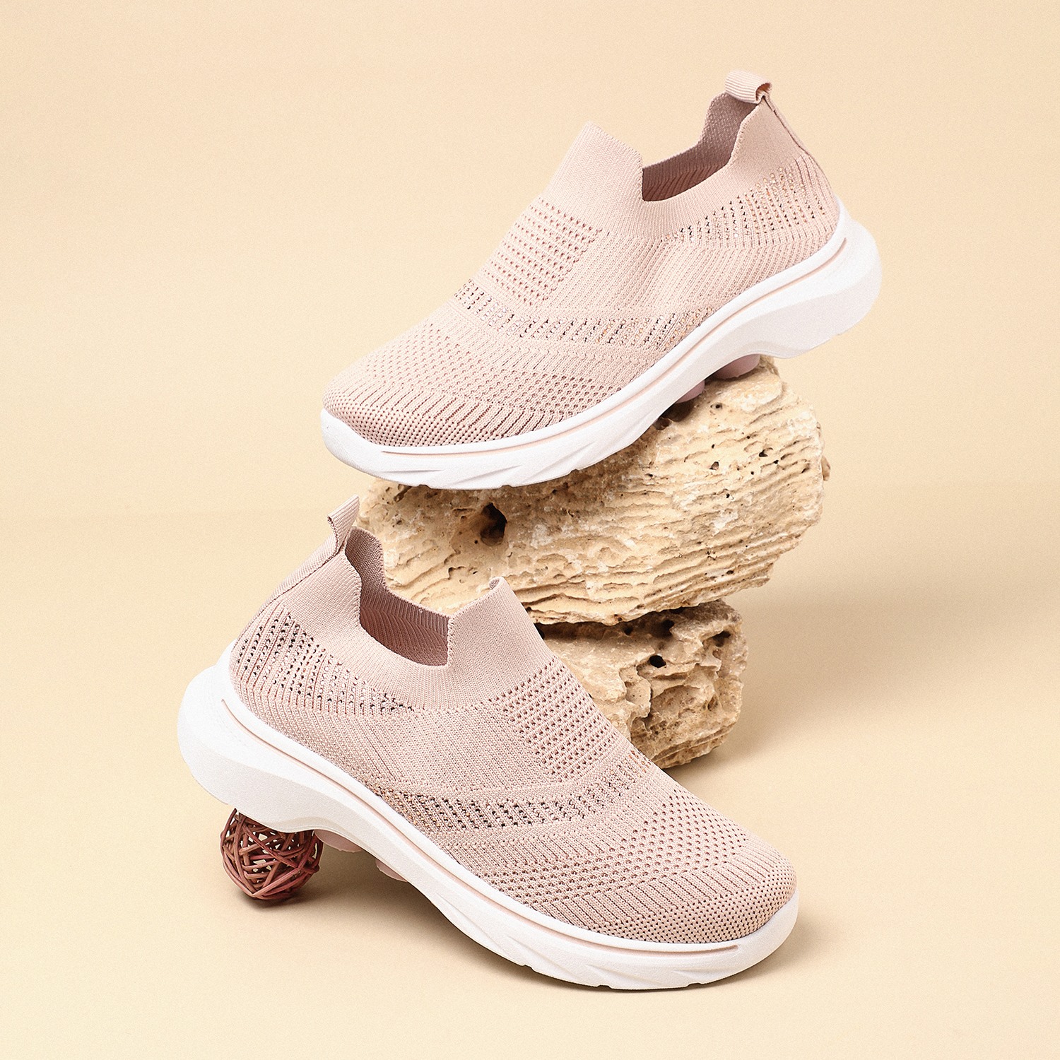 Glimmer Knit Pink Trainers for Women