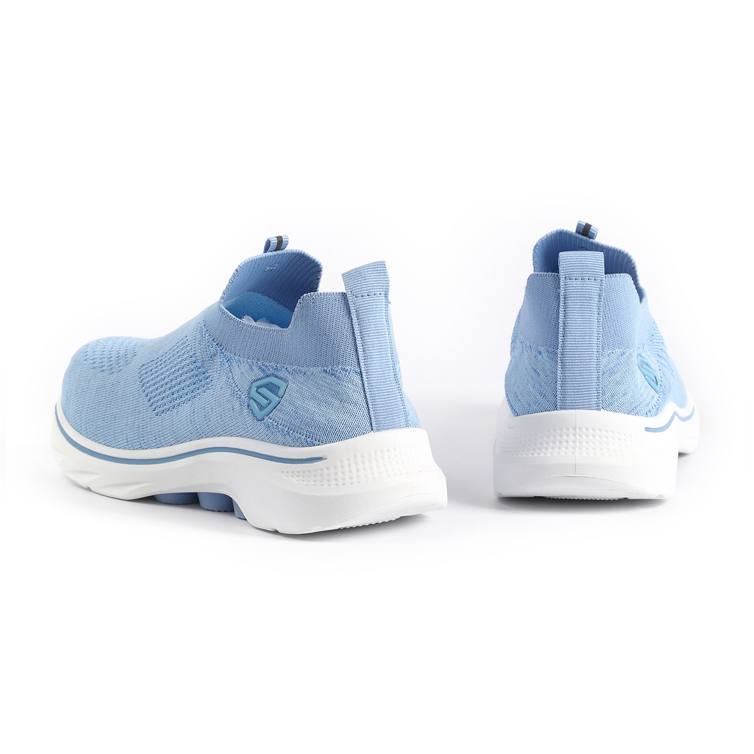 Sky Blue Knit Trainers for Women