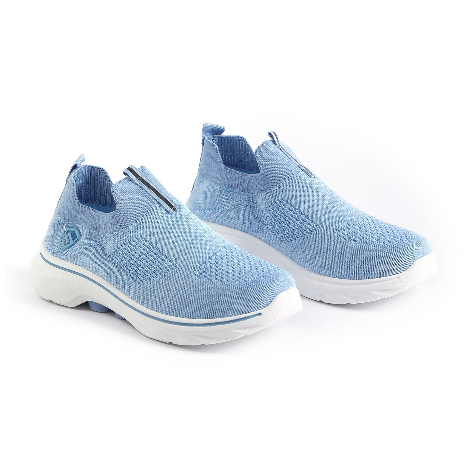 Sky Blue Knit Trainers for Women