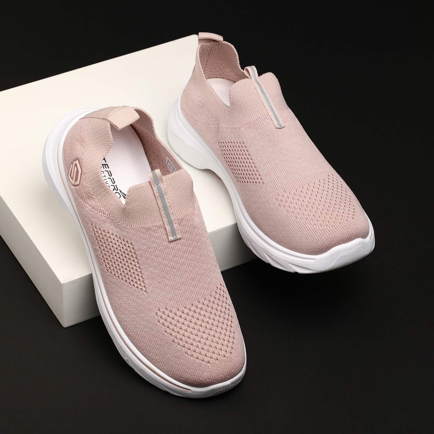 Blush Sporty Stripe Slip-Ons for Women