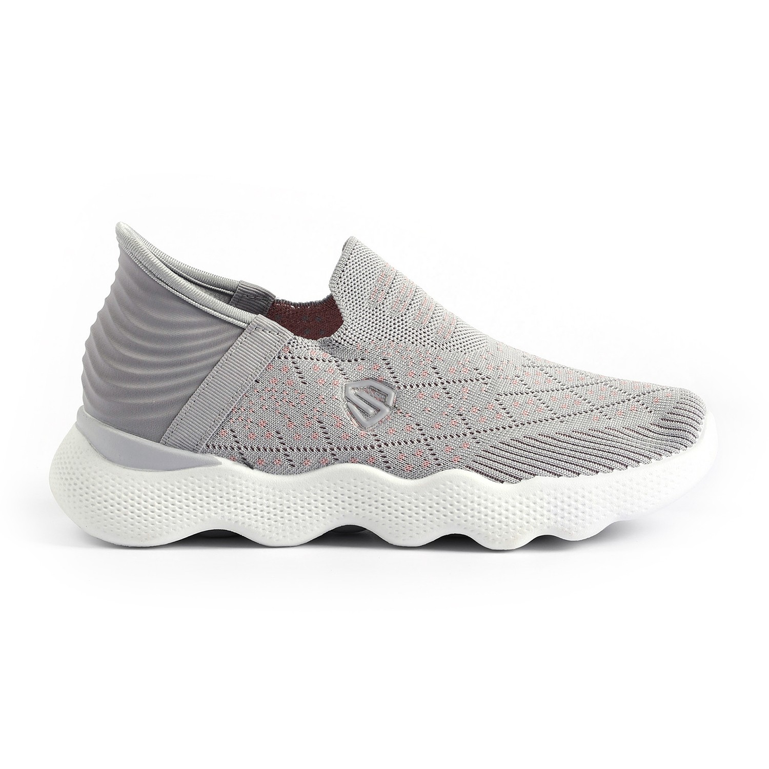Grey Knit Slip-On Trainers for Women