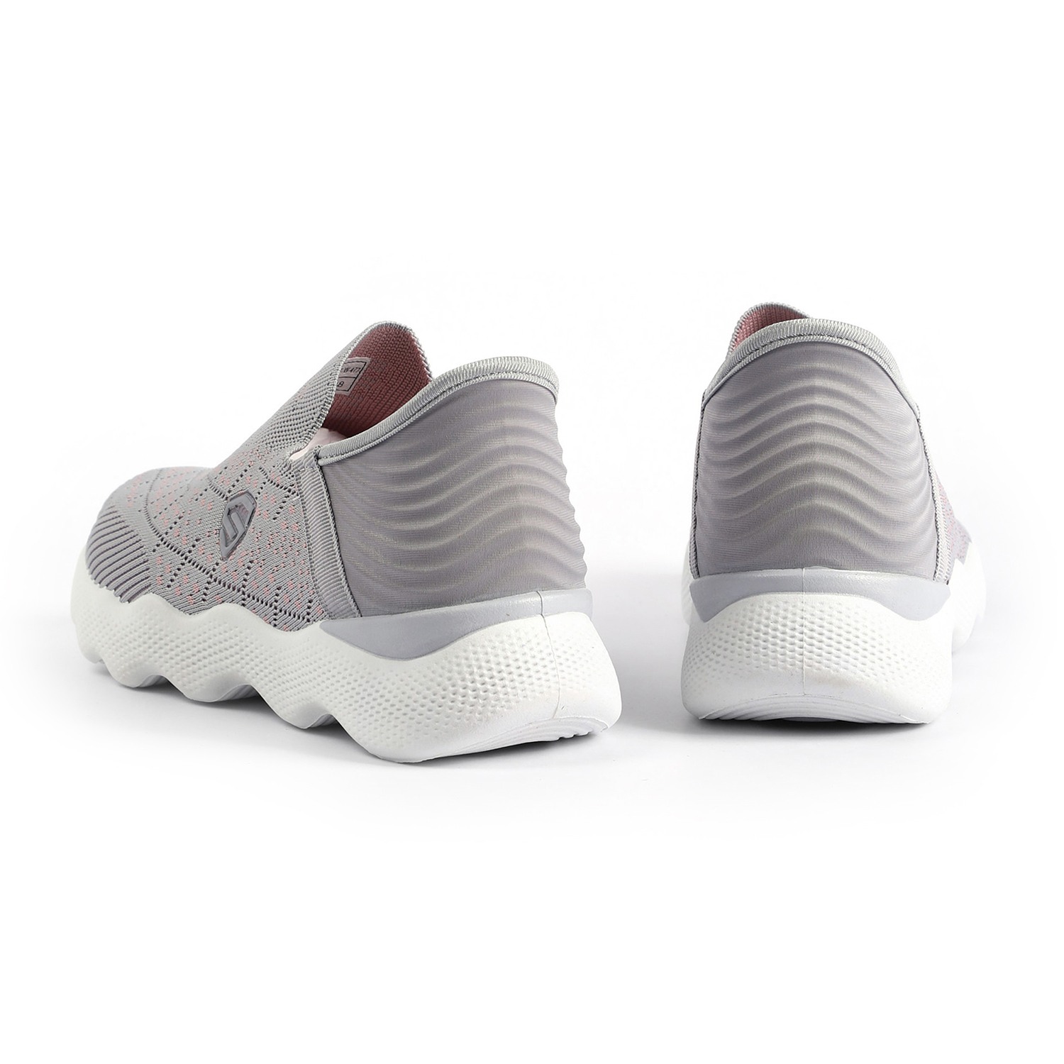 Grey Knit Slip-On Trainers for Women