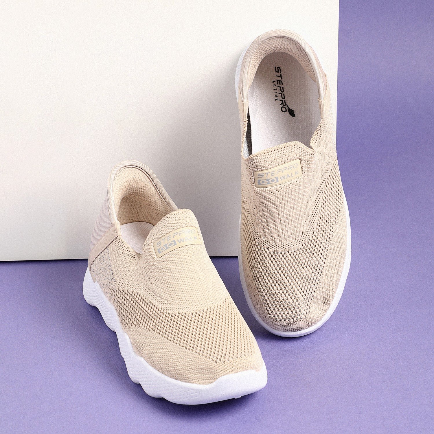 Minimalist Beige Active Slip-Ons for Women