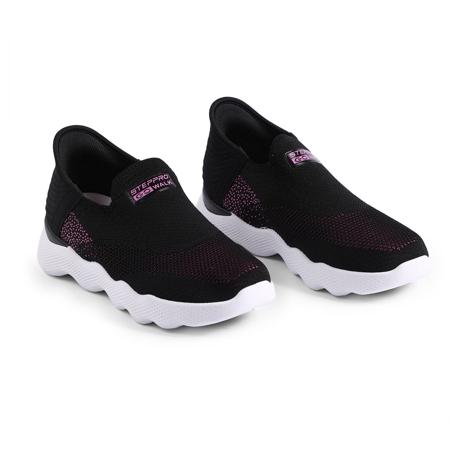 Sporty Black & Pink Go-Walkers for Women