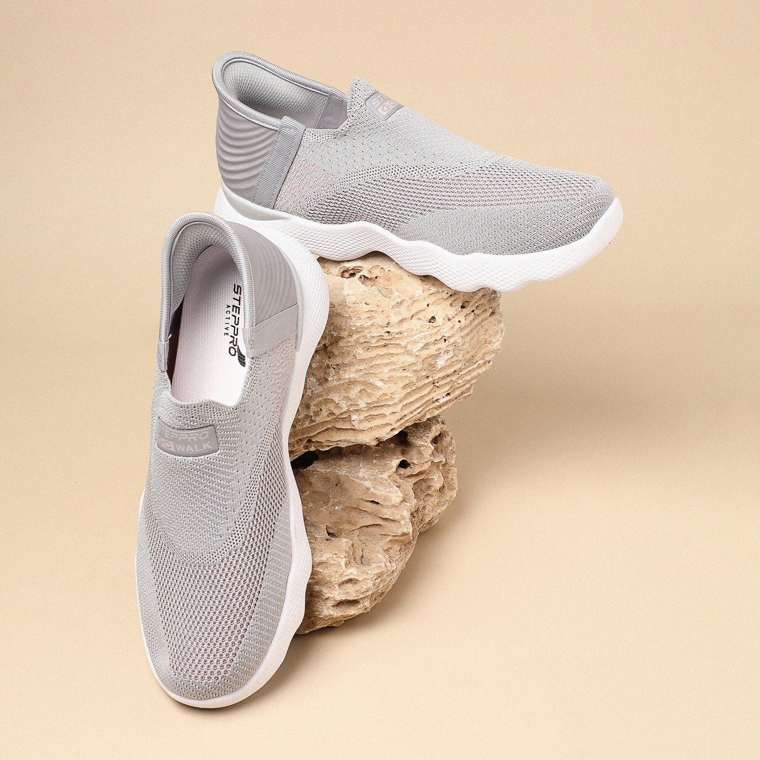 Minimalist Grey Active Slip-Ons for Women