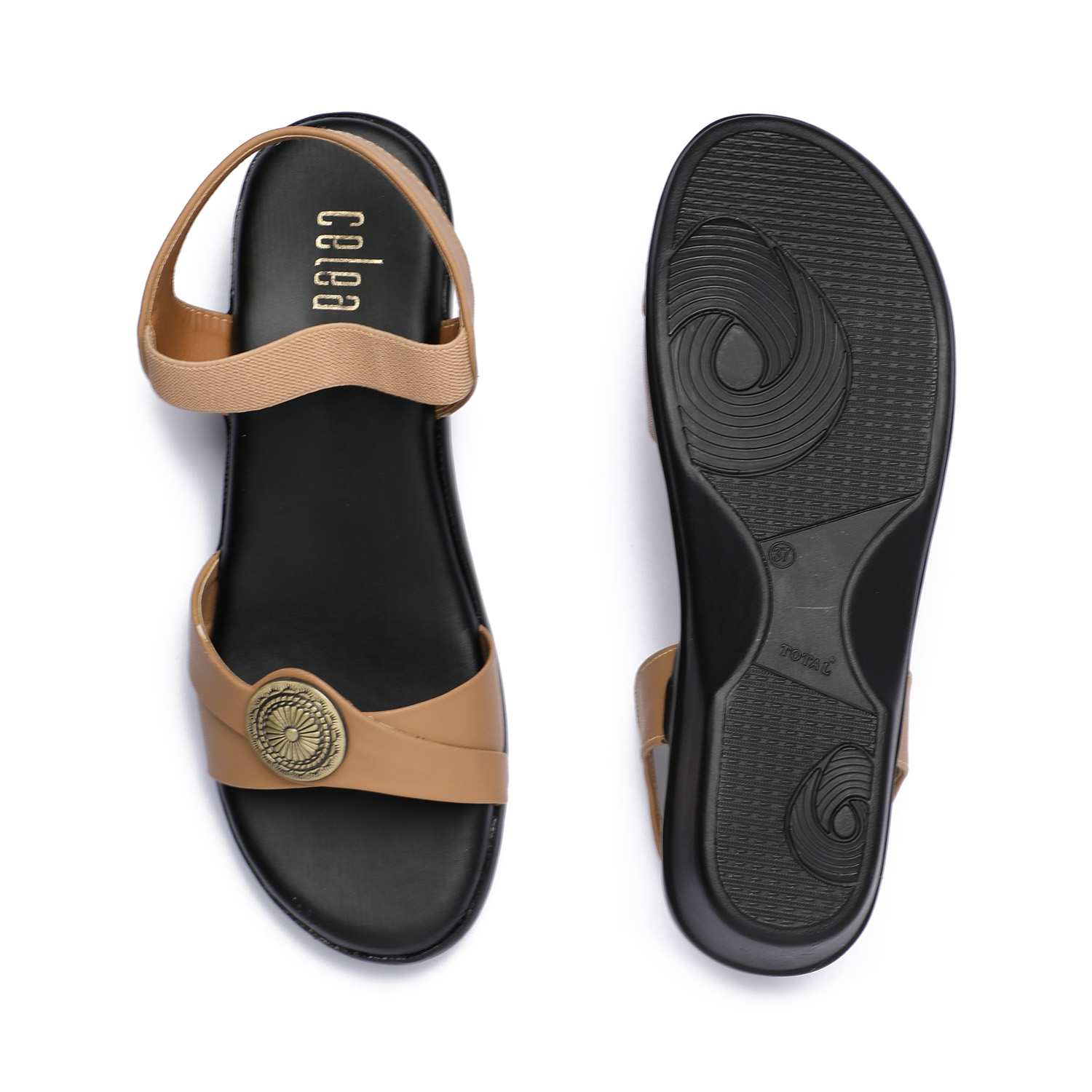 Women Beige Casual Flat sandals