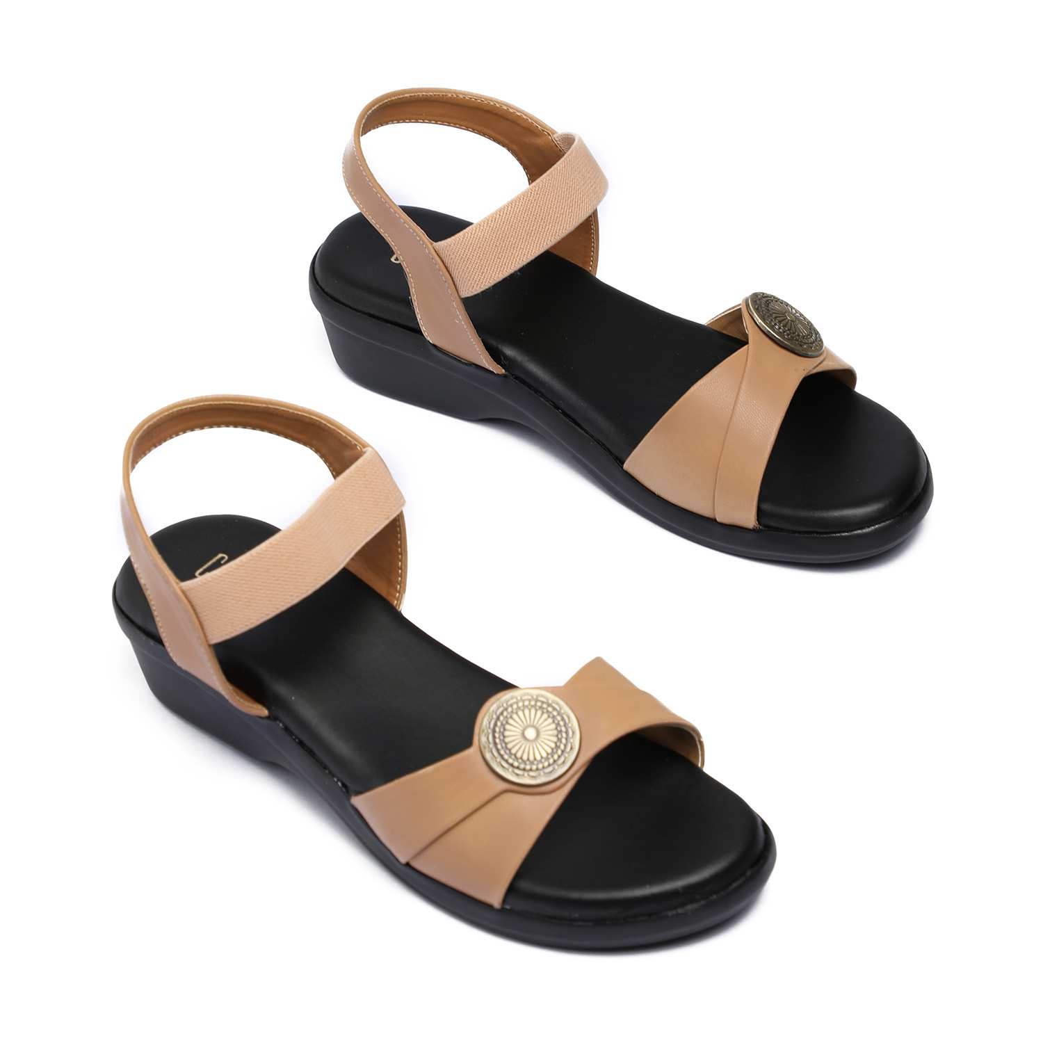 Women Beige Casual Flat sandals