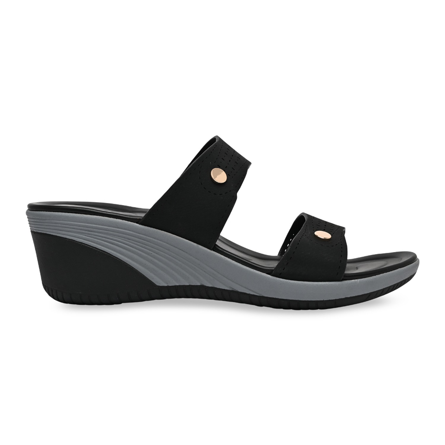 Black Women Casual Laser Cut Platforms